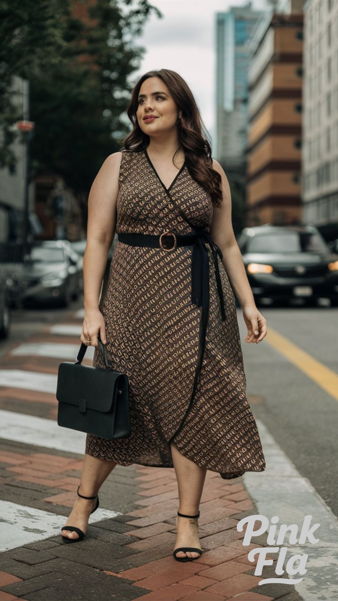 Patterned Wrap Dress - Plus Size Summer Business Casual Outfits