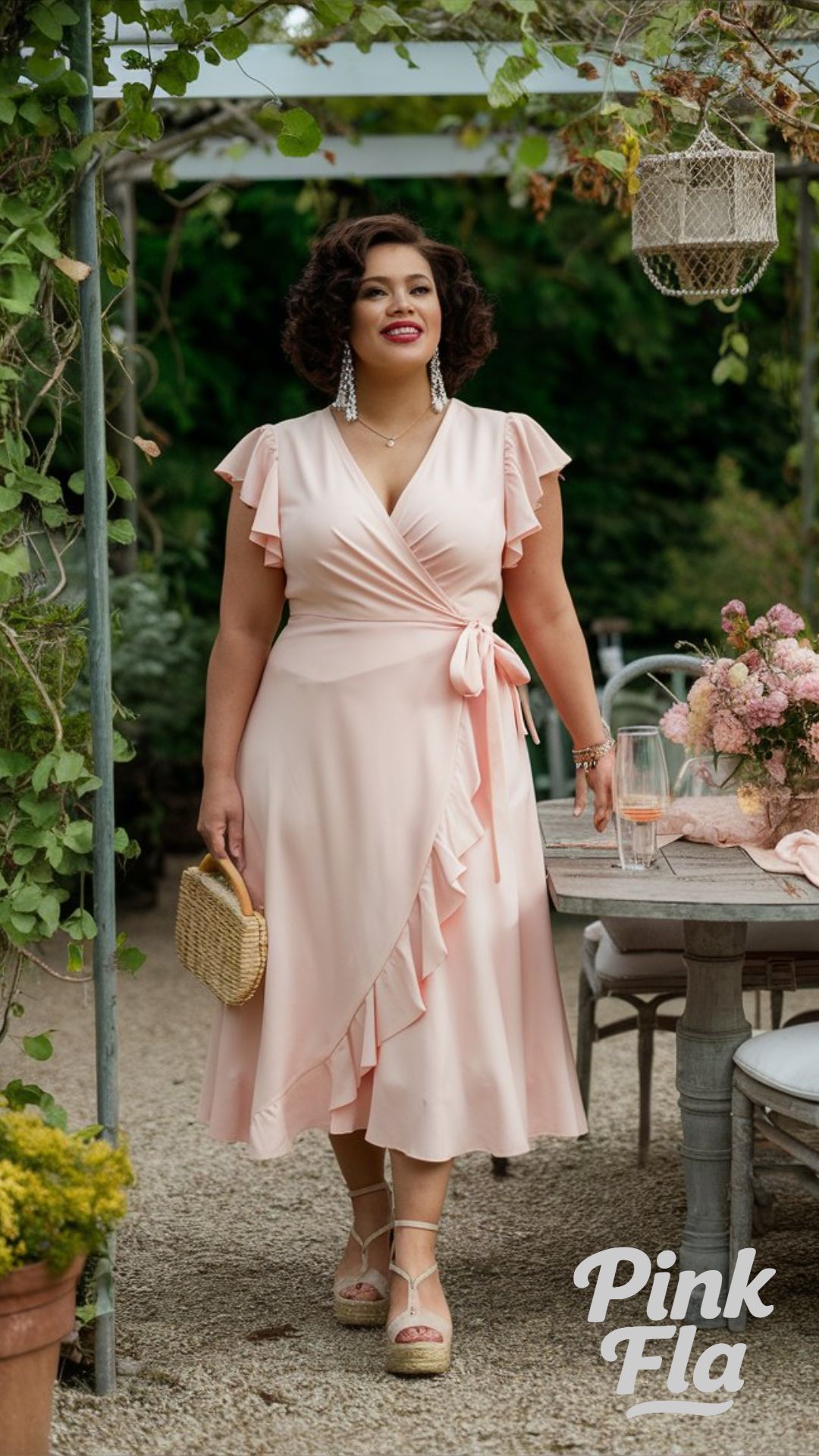 Pretty in Pink Wrap Dress - Summer Outfits for Short Curvy Women