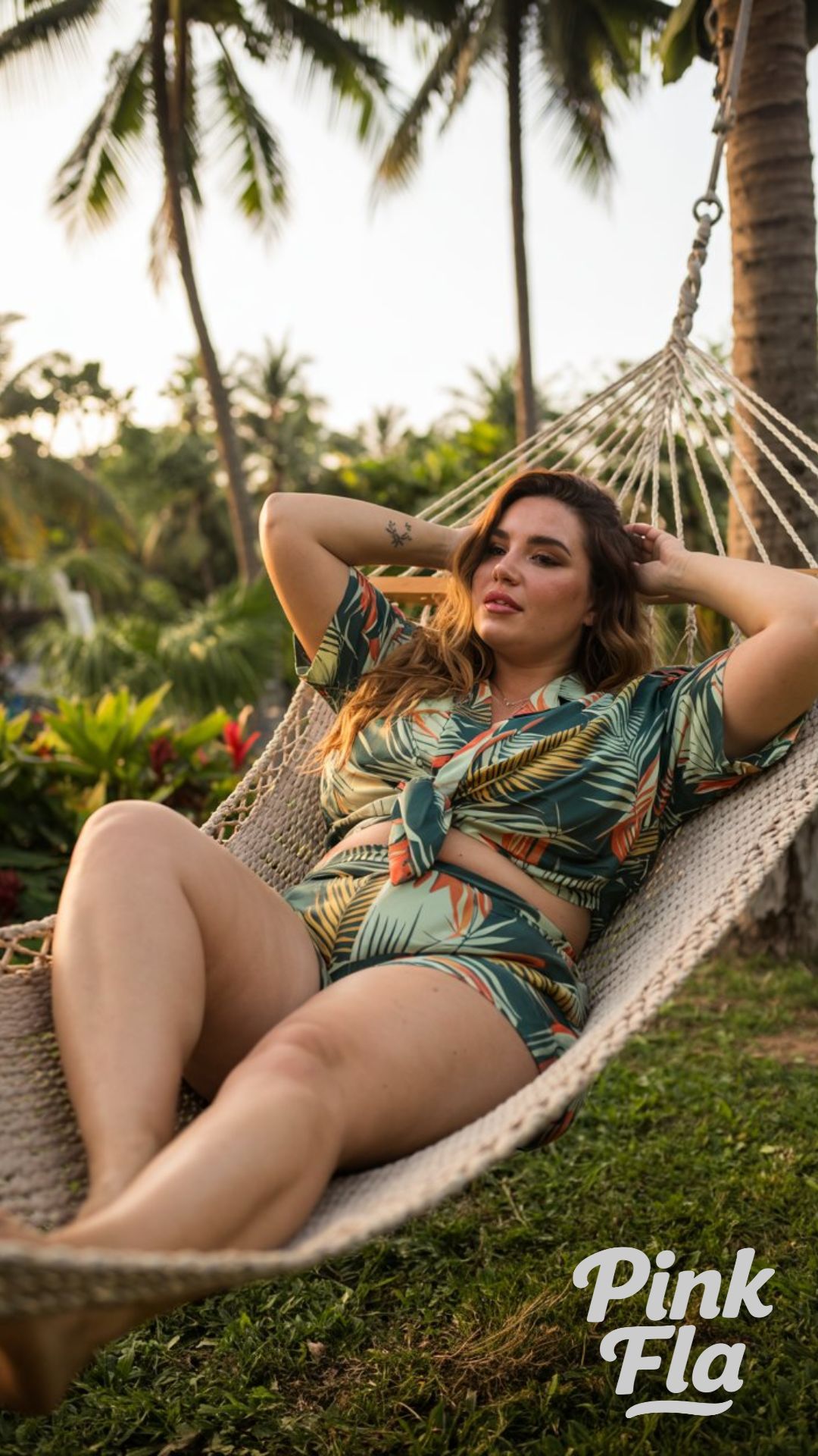 Printed Matching Set for Casual Days - Plus Size Summer Outfits with Shorts