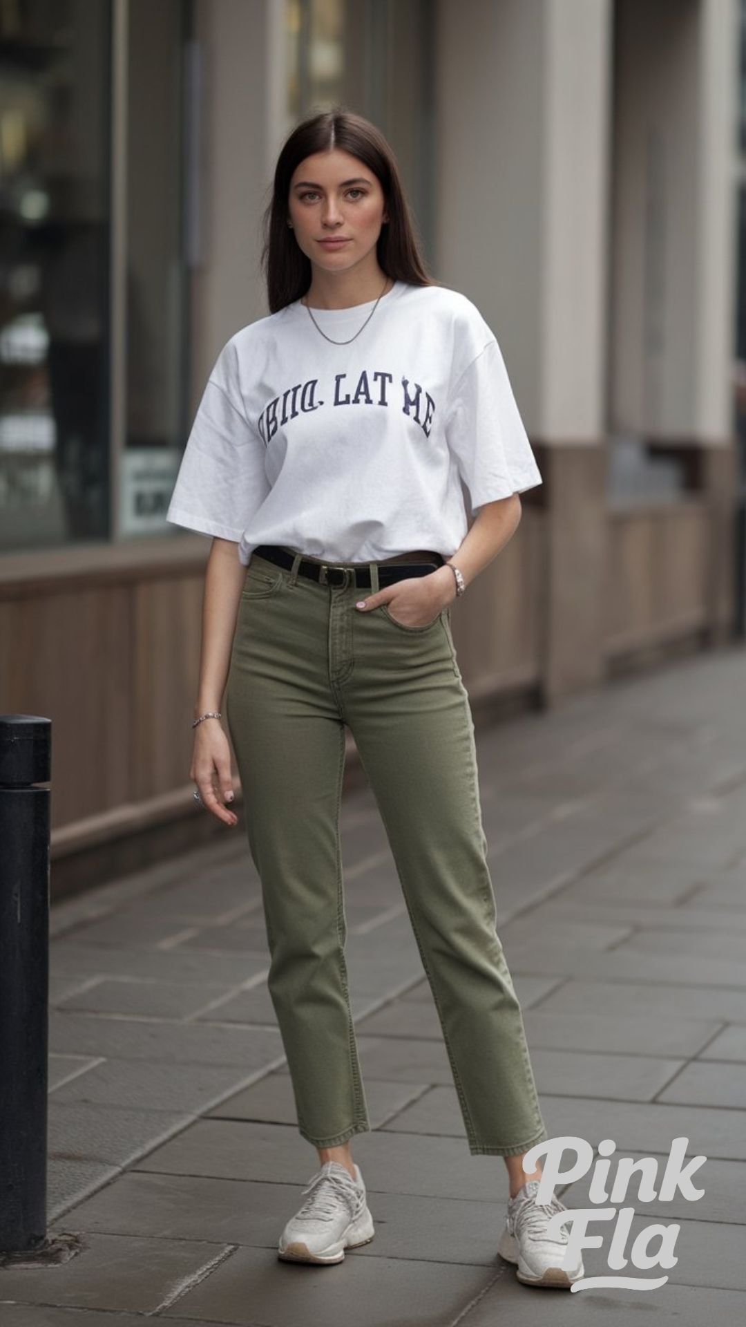 Relaxed Green Jeans and Graphic Tee Look - Green Jeans Outfits