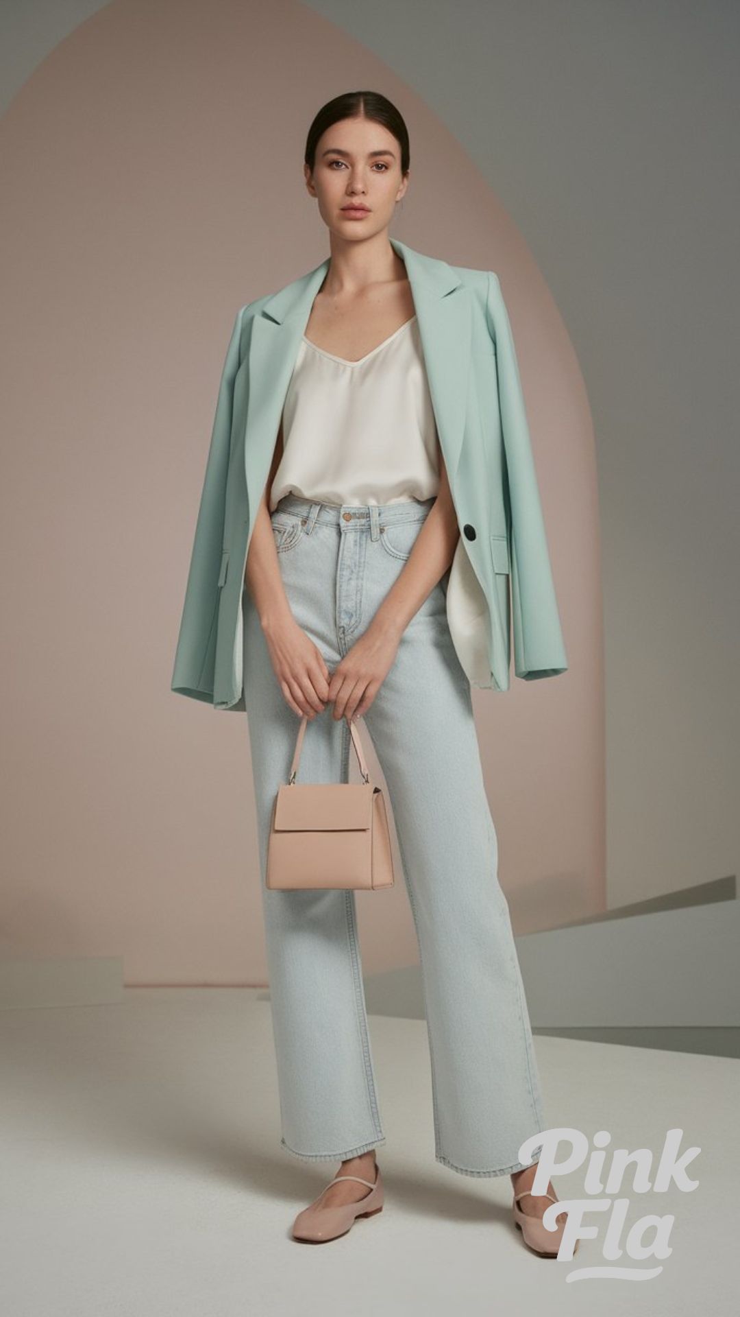 Soft Pastel Sophistication - Bootcut Jeans Outfit