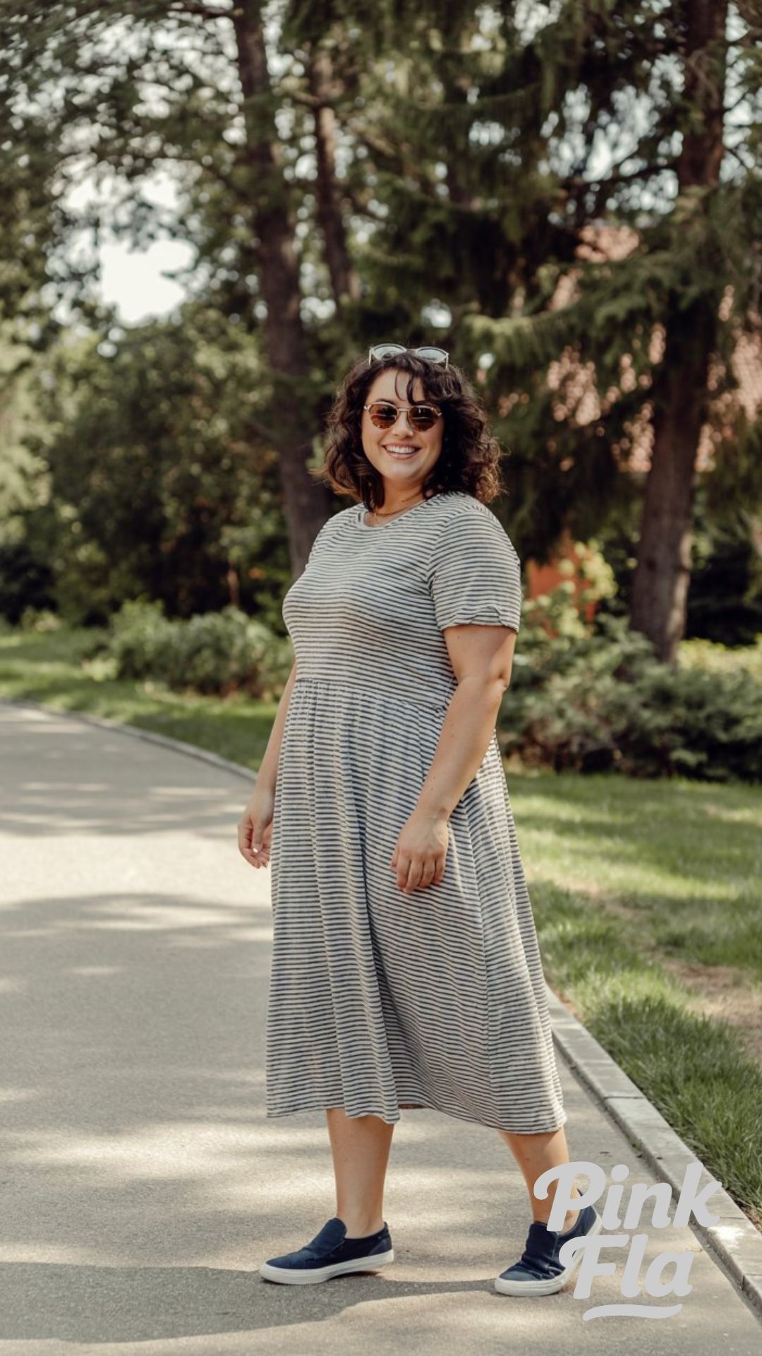 Soft Stripes and Simple Moves - Plus Size Summer Outfits with Sneakers
