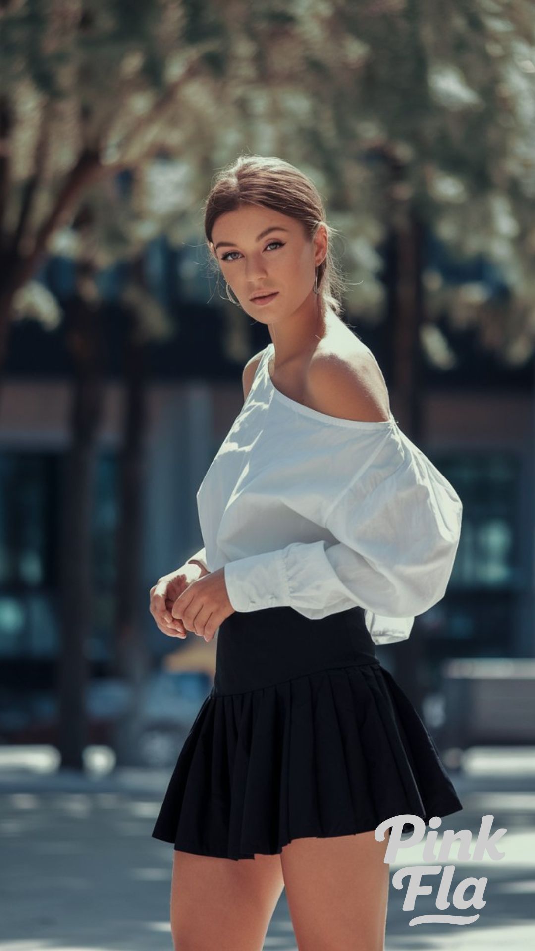 Soft White for Bright Days - Summer Outfits with a Black Mini Skirt