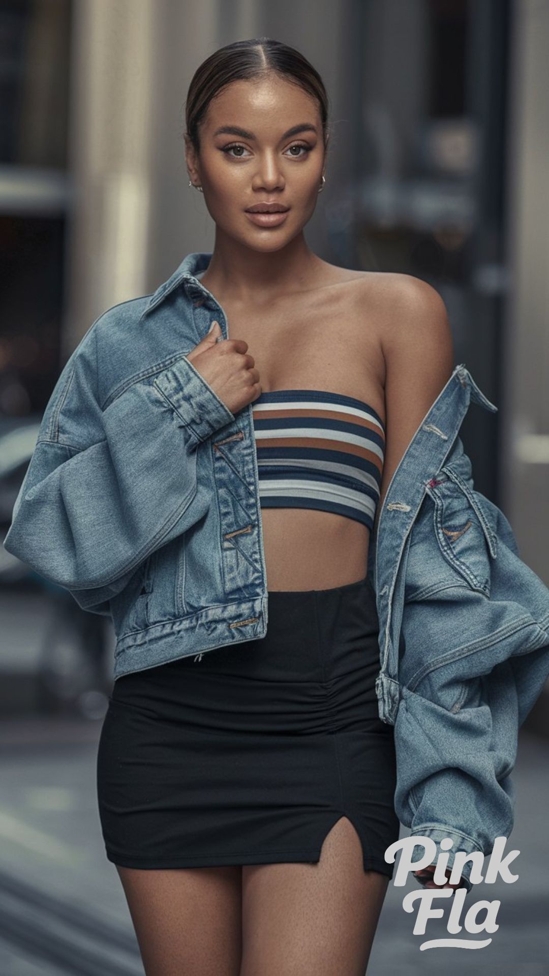 Striped Simplicity in the City - Summer Outfits with a Black Mini Skirt