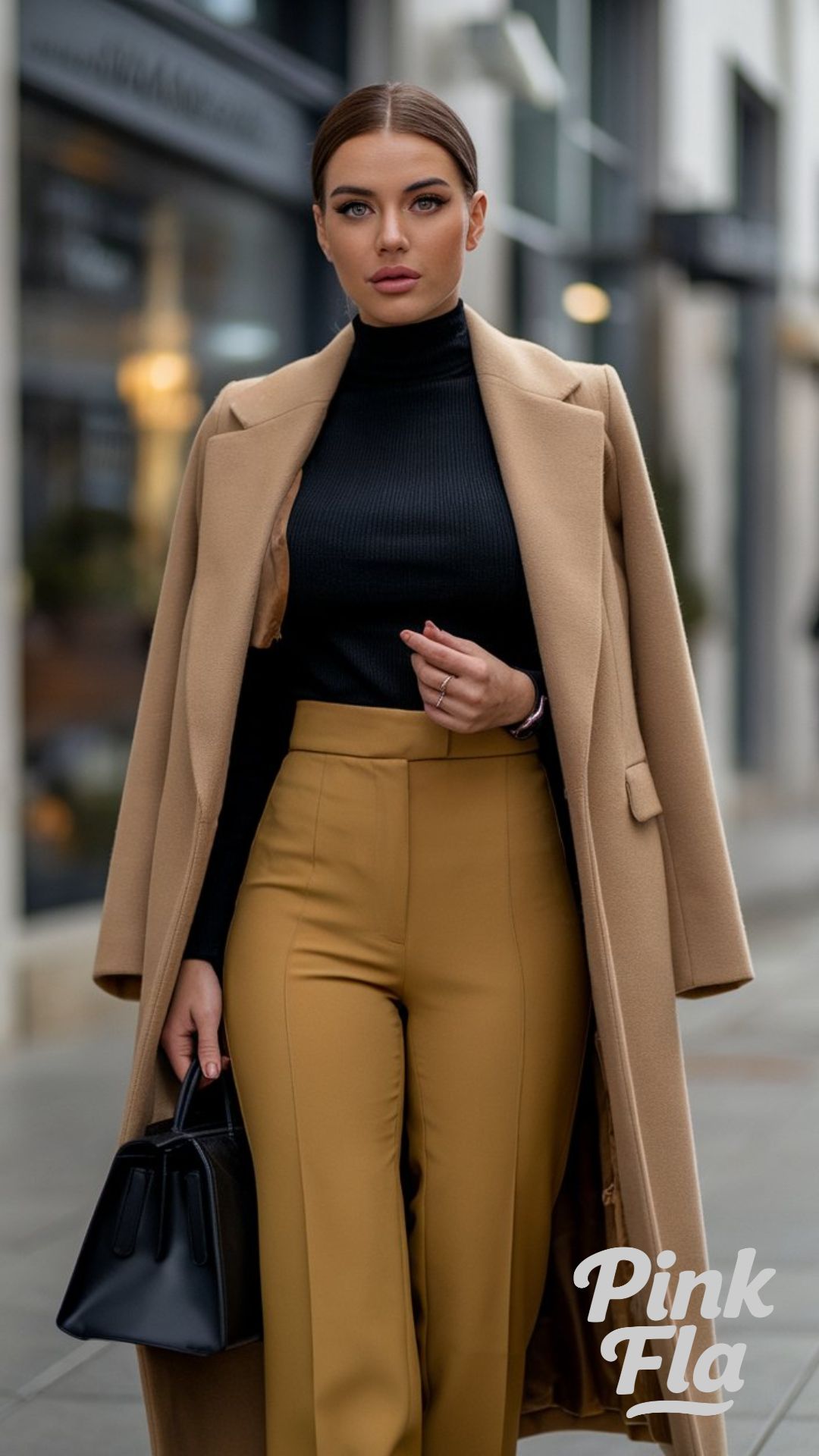 Timeless Office Look with Sleek Layers - Yellow Pants Outfit Ideas