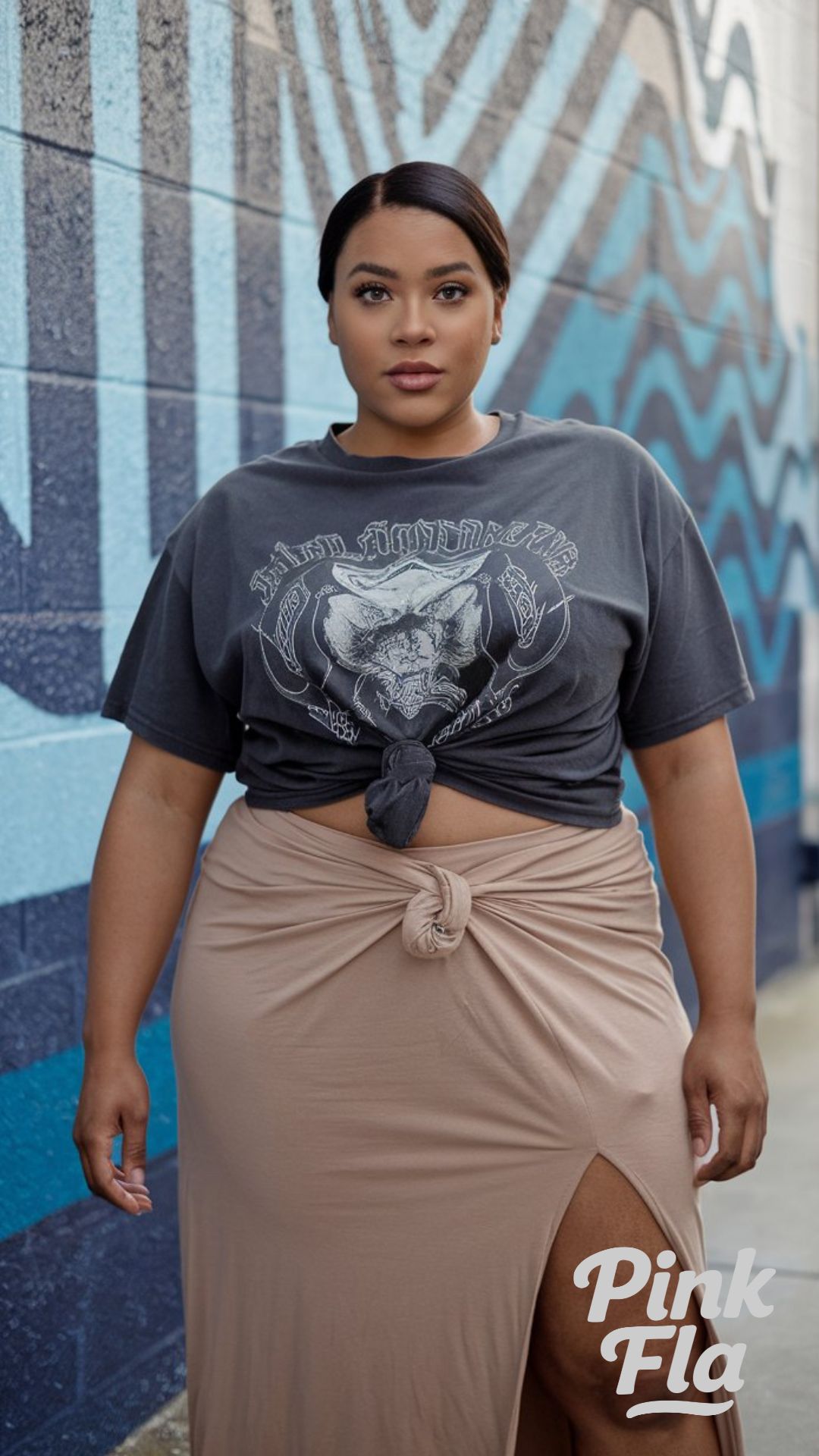 Urban Edge Meets Everyday Comfort - Plus Size Summer Outfits with Skirt