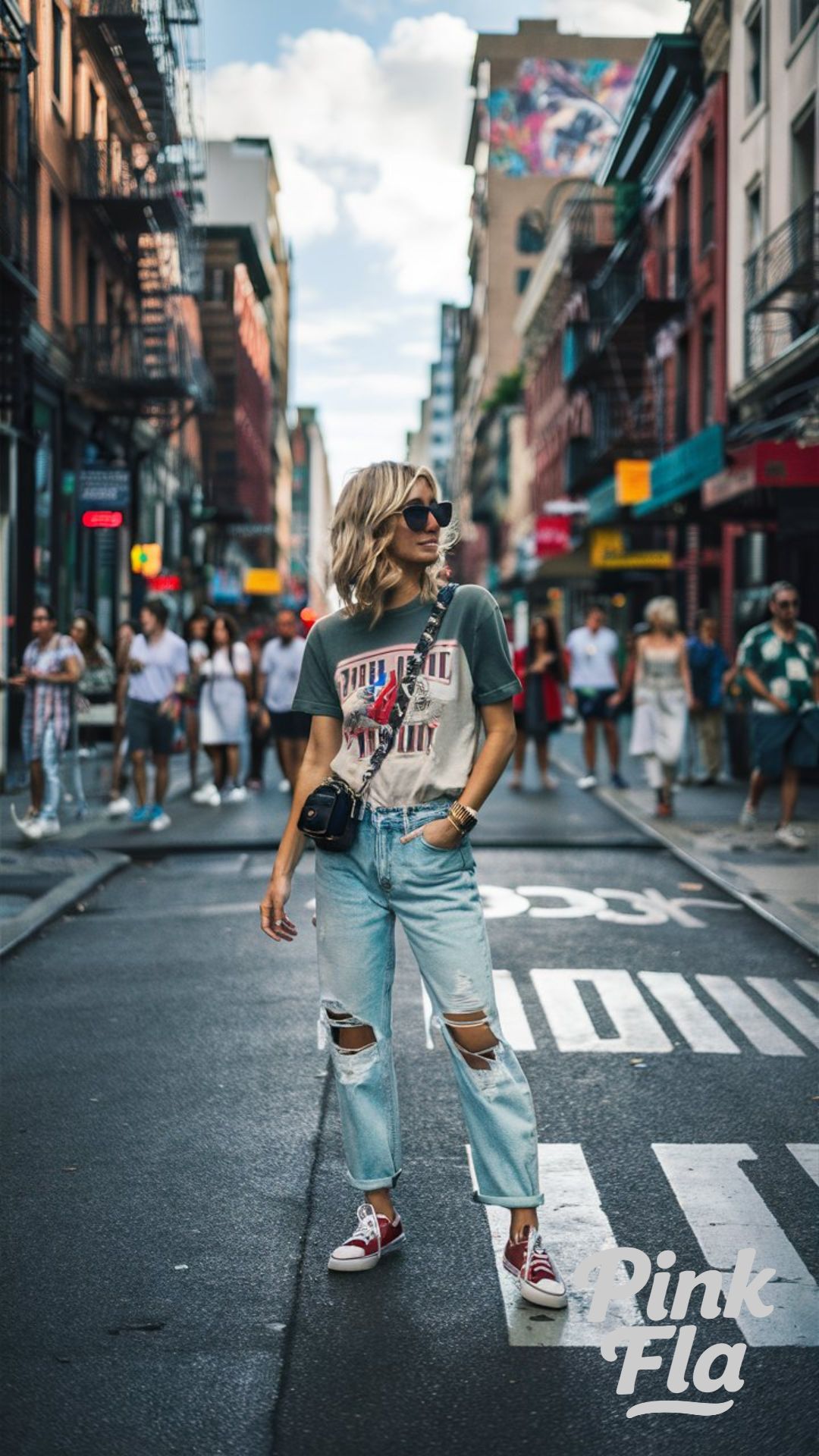 Urban Edge with Ripped Jeans - New York Summer Outfits