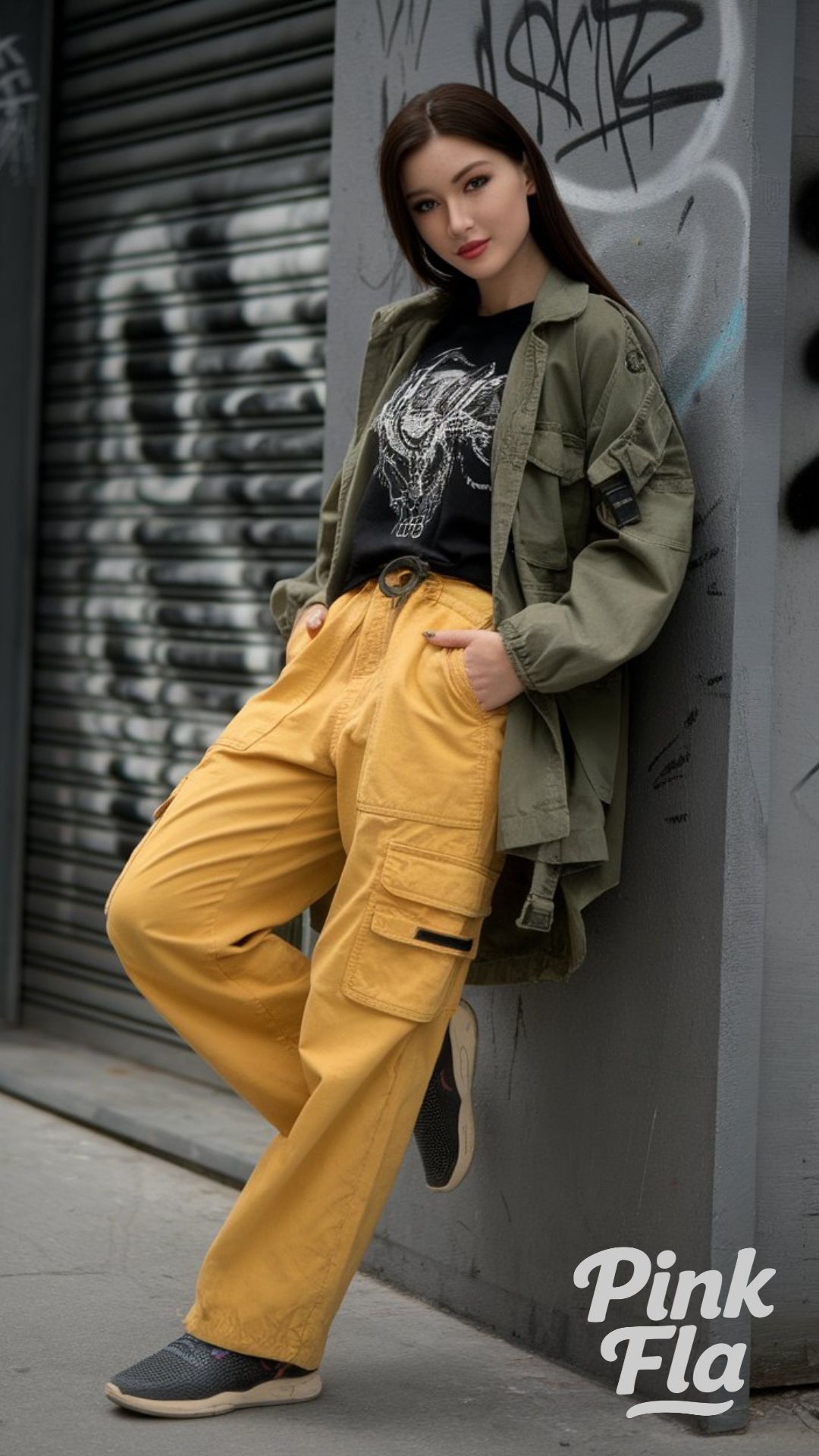 Urban Street Style with Utility Details - Yellow Pants Outfit Ideas