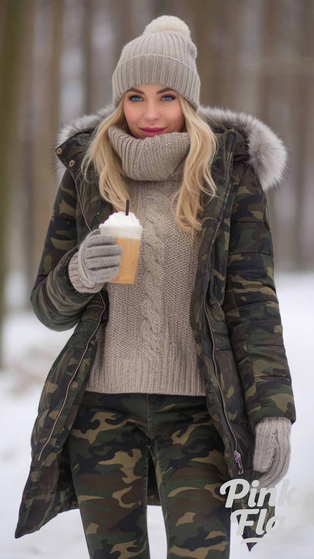 Winter Warmth with Layers and Camo - Camo Pants Outfits