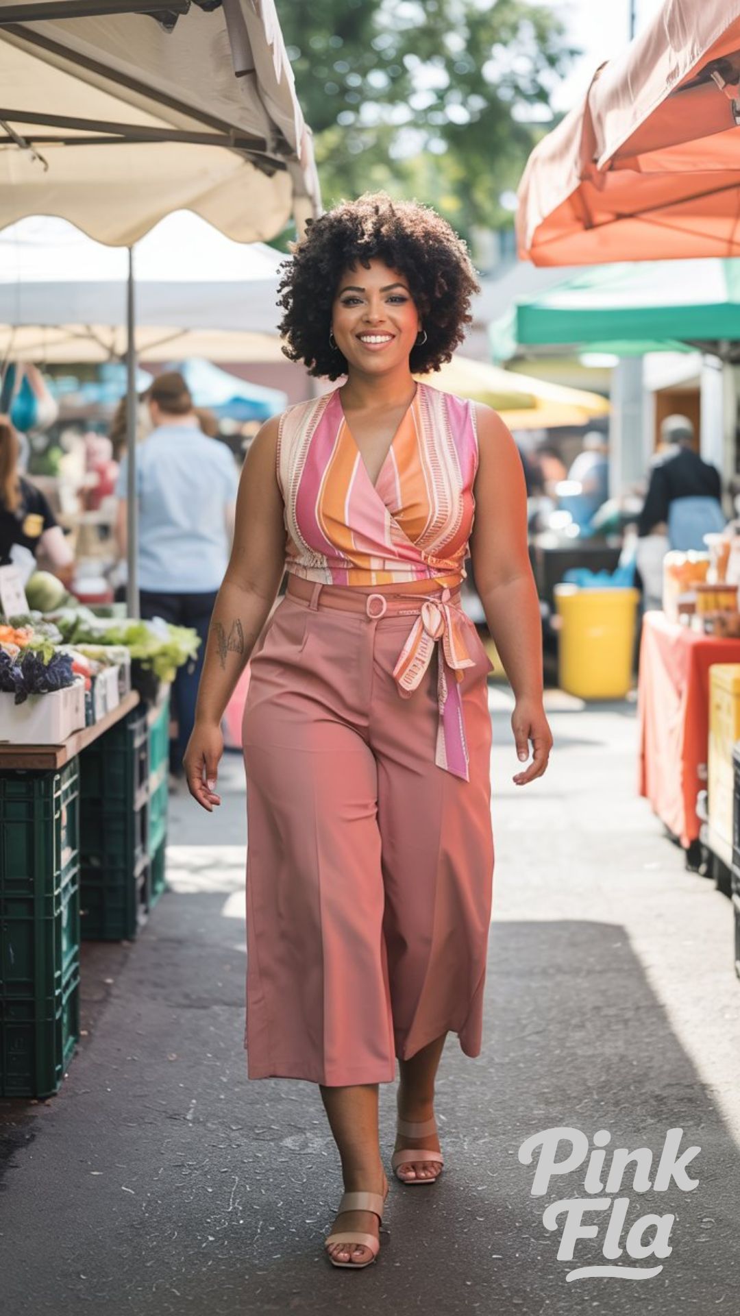 Wrap and Flow in Warm Earth Tones - Curvy Summer Outfits for Black Women