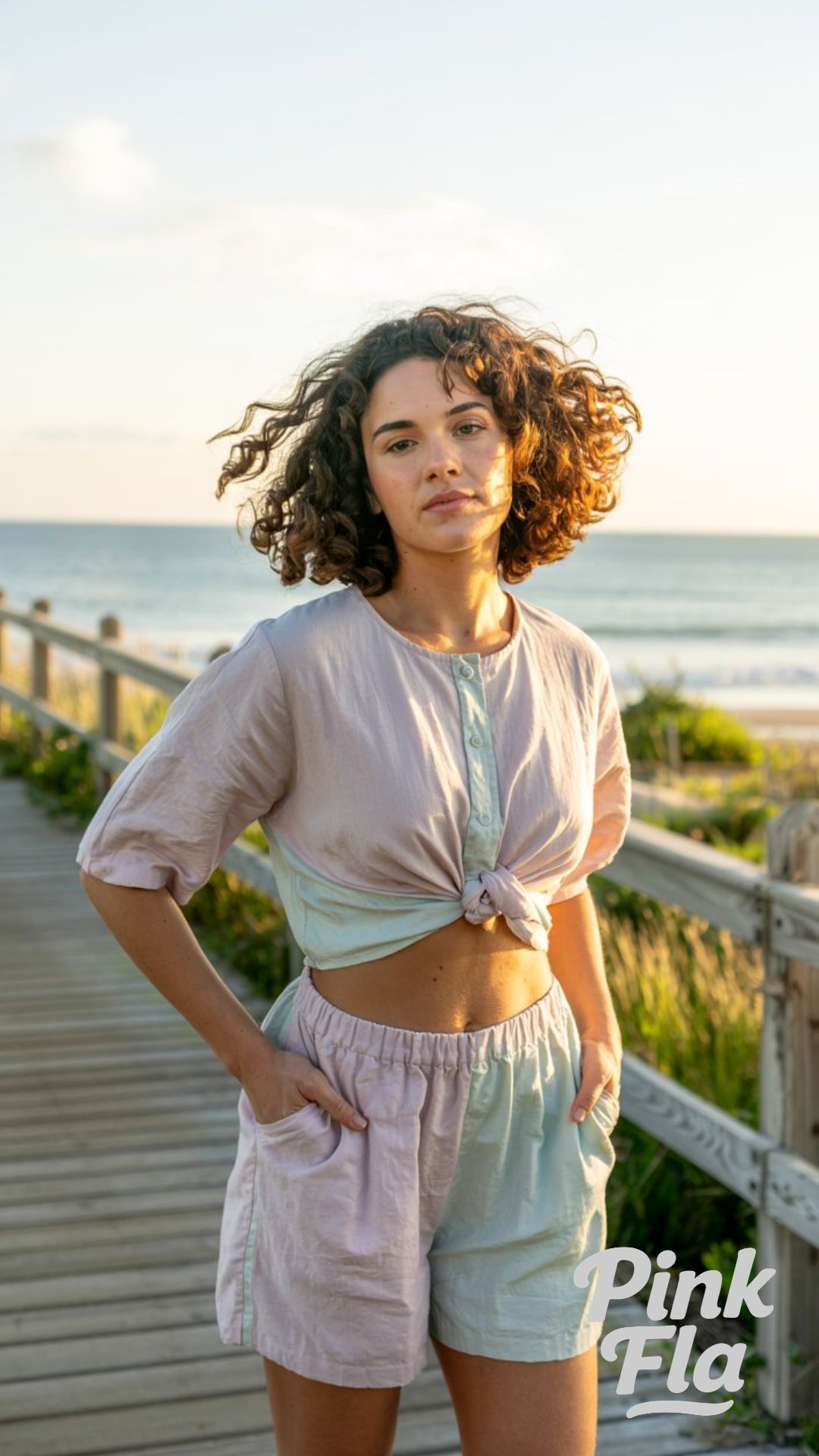 Barefoot and Breezy in Pastel Two-Piece Comfort - Trendy Summer Outfit Ideas