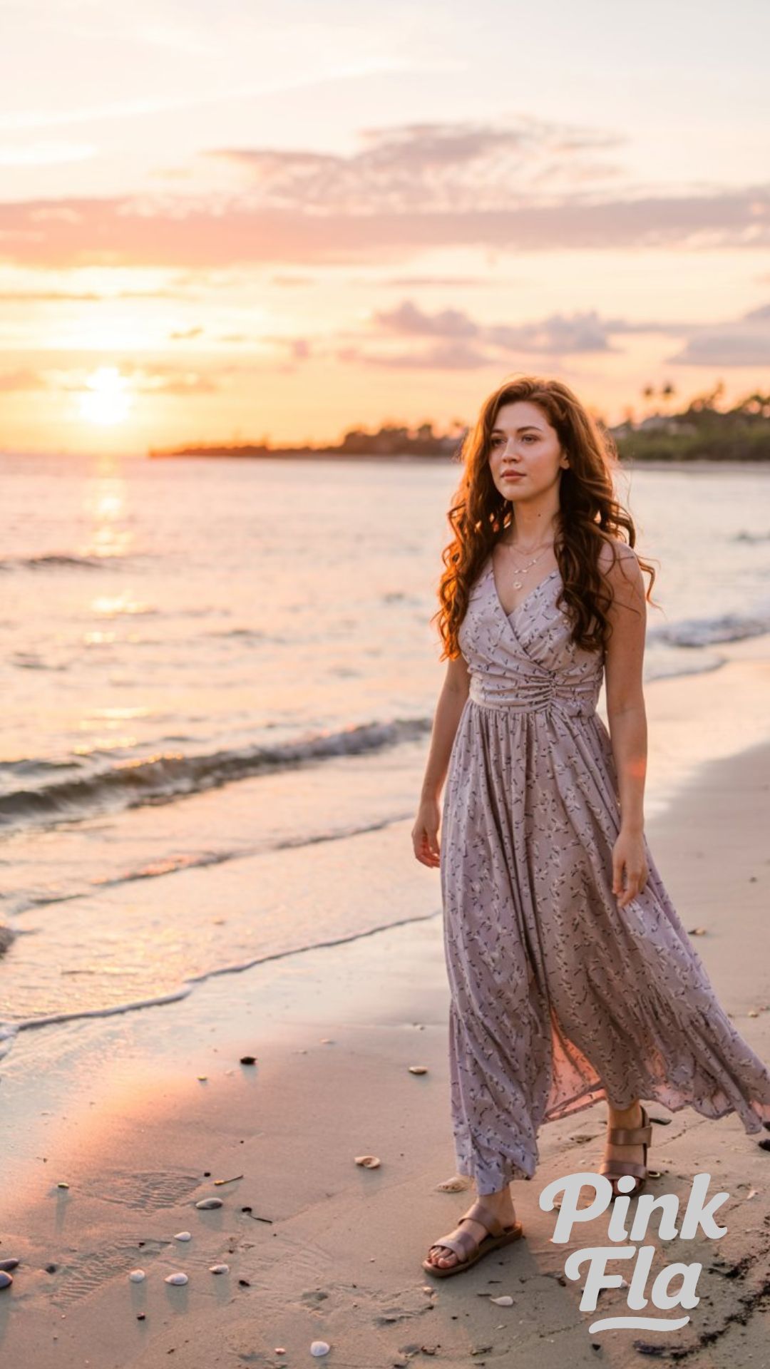 Beach Breeze Ready: Soft Prints and Sandals for Seaside Walks - Everyday Summer Outfit