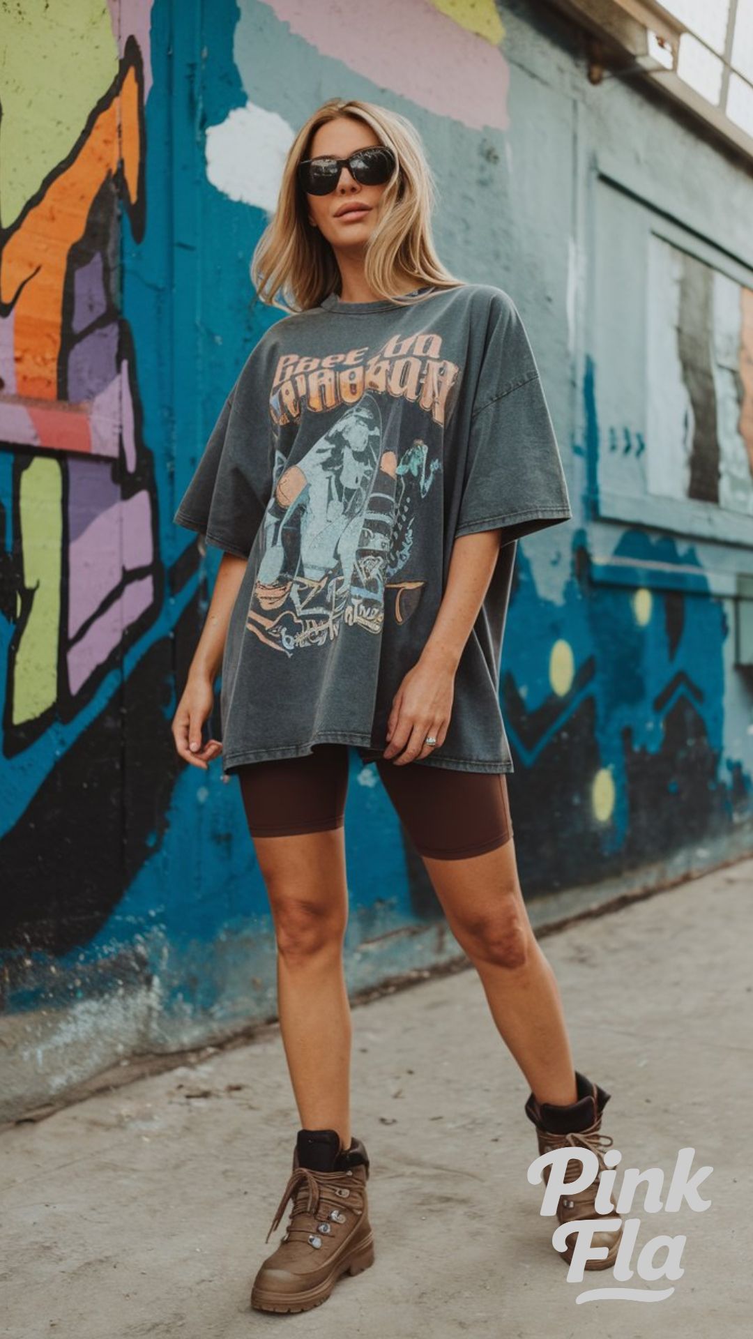 Bold Graphics with Utility Edge - Summer Outfits with Boots