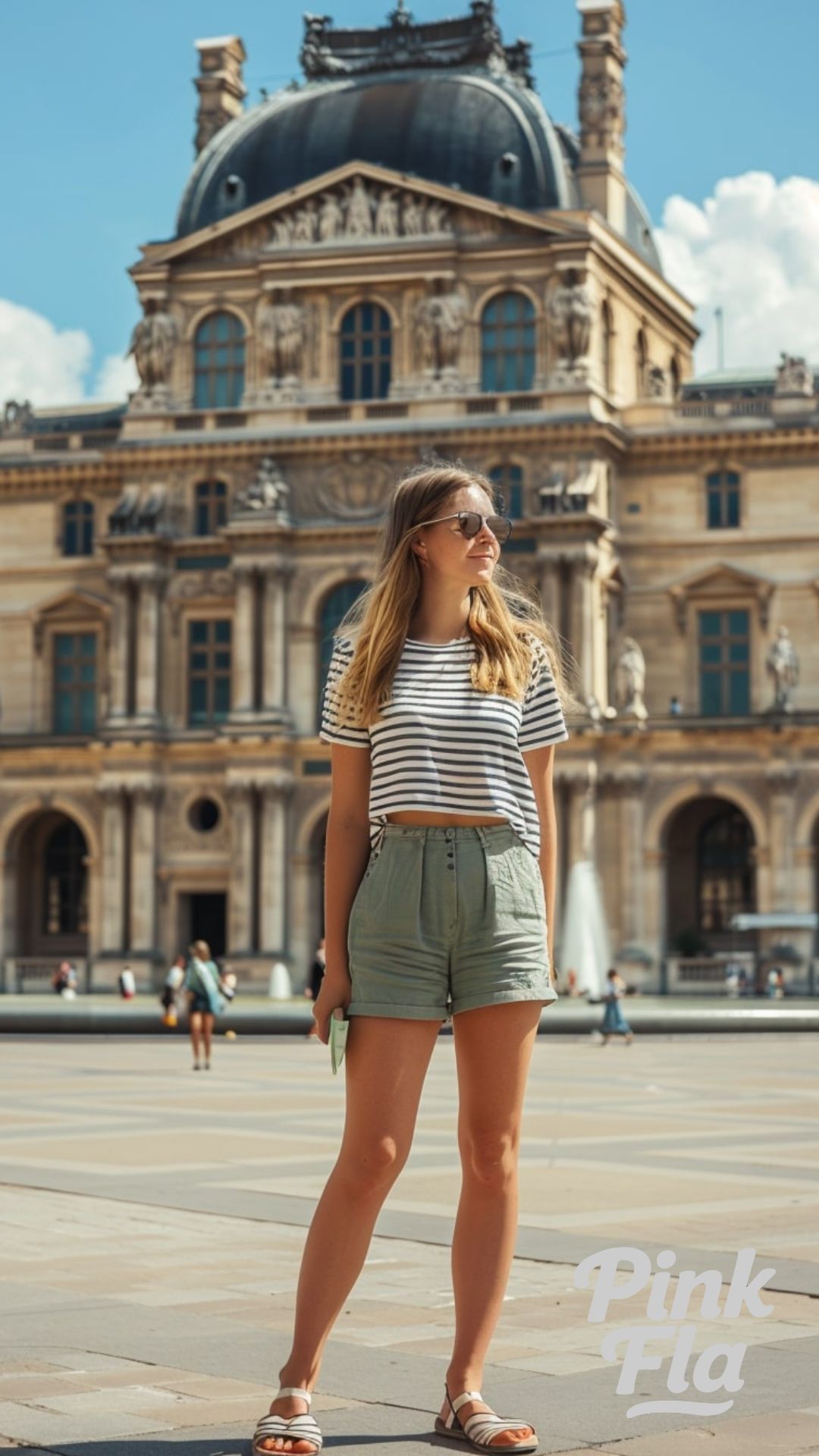 Casual Stripes at the Louvre - Paris Summer Outfits