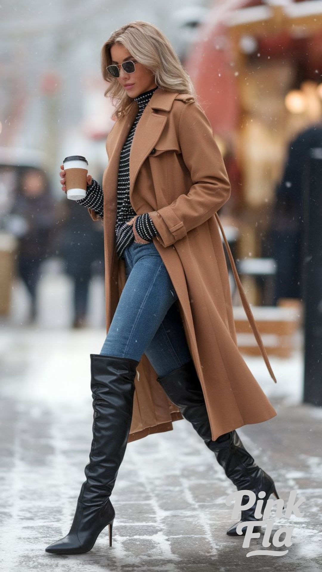 Casual Winter Chic for Effortless Style - High-Knee Boots Outfits