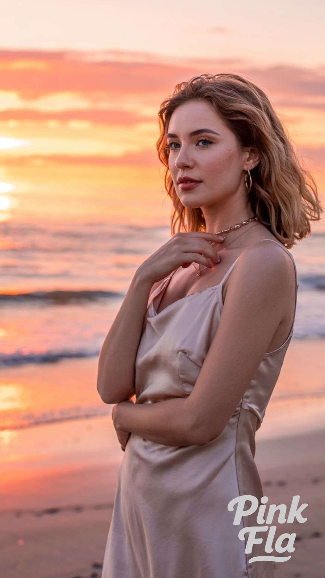 Champagne Glow: Satin Slip for Sunset Moments - Trendy Summer Outfit Ideas