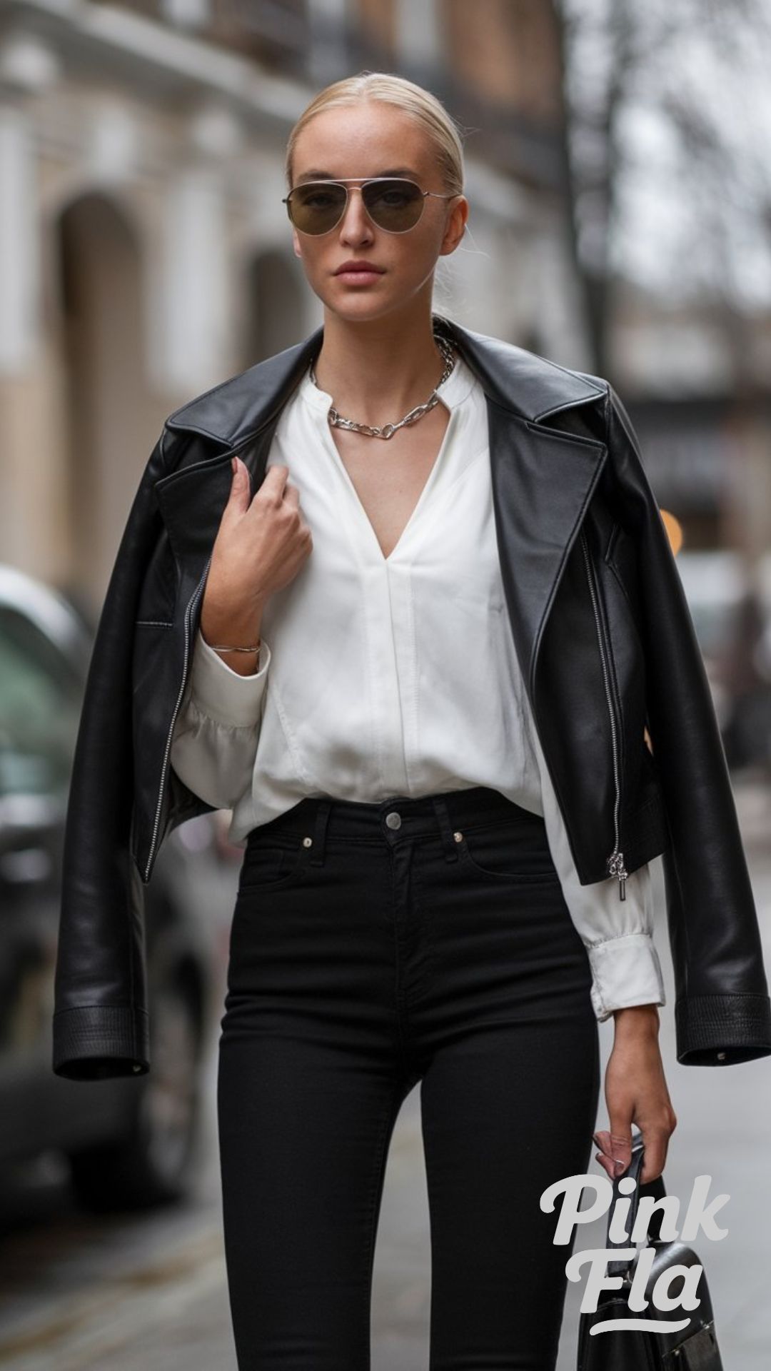 Chic City Look with Leather Layers - Outfit Ideas with Black Jeans