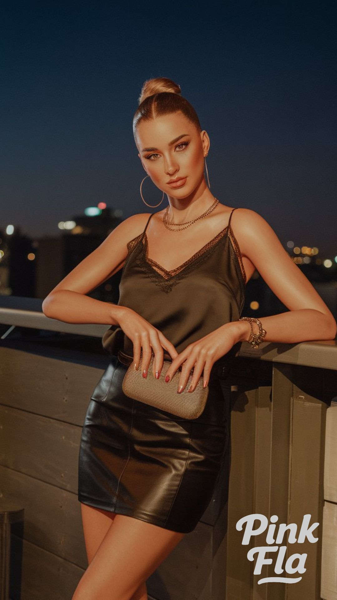 Chic Evening Look with a Black Mini Skirt