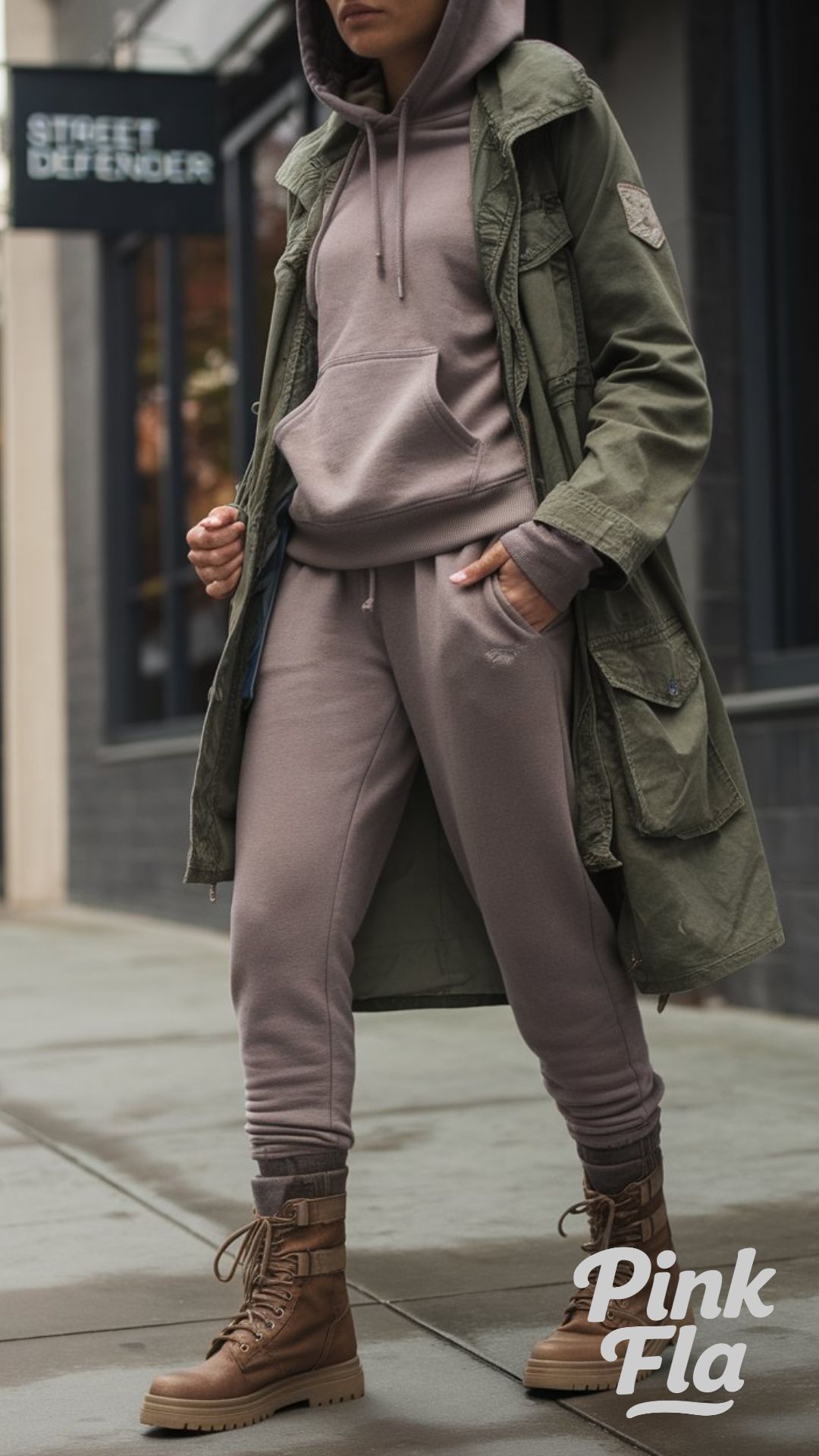 Combat Boot Outfit with a Relaxed Athleisure Touch - Summer Outfits with Boots