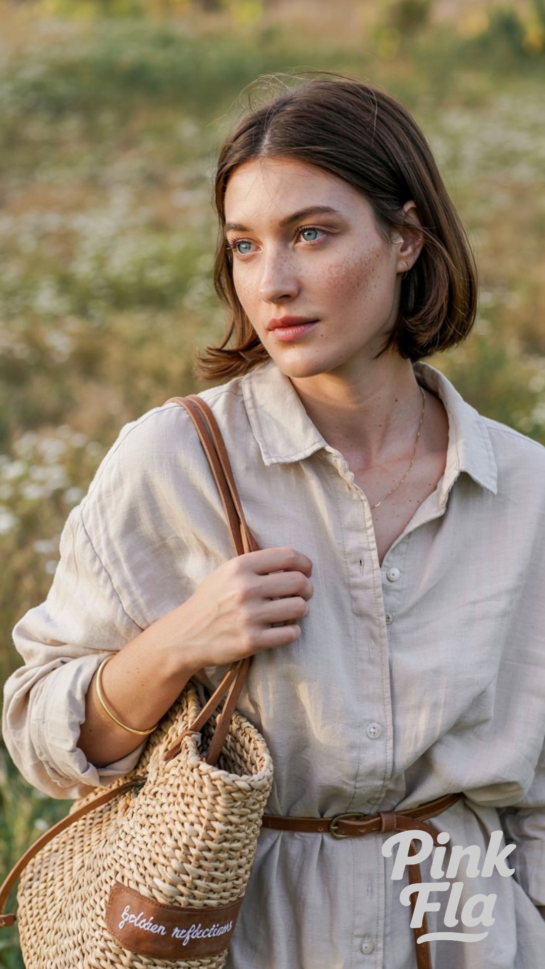 Earthbound Ease: Linen Dress in Open Fields - Trendy Summer Outfit Ideas