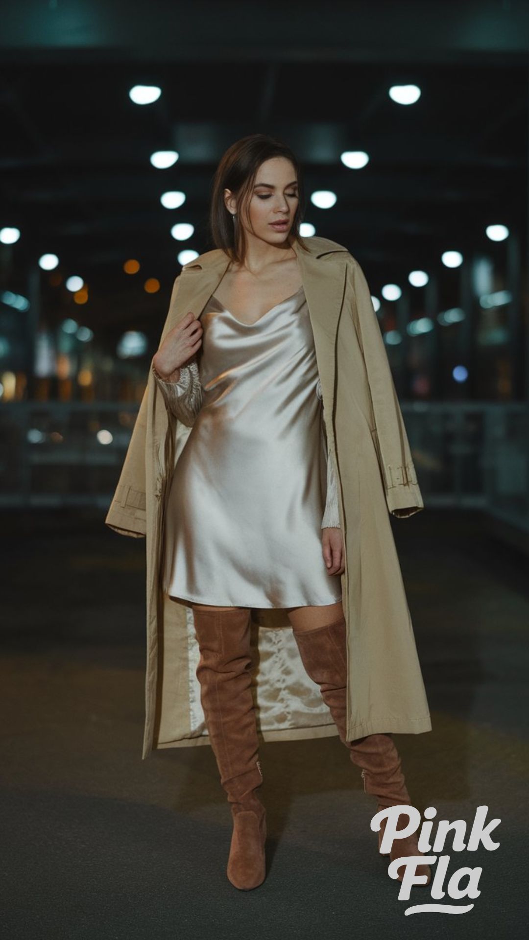 Effortless Elegance with Satin and Suede - High-Knee Boots Outfits