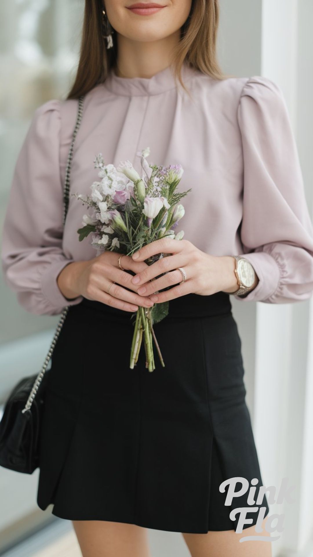 Elegant Daytime Look with a Black Mini Skirt - Black Mini Skirt Outfit