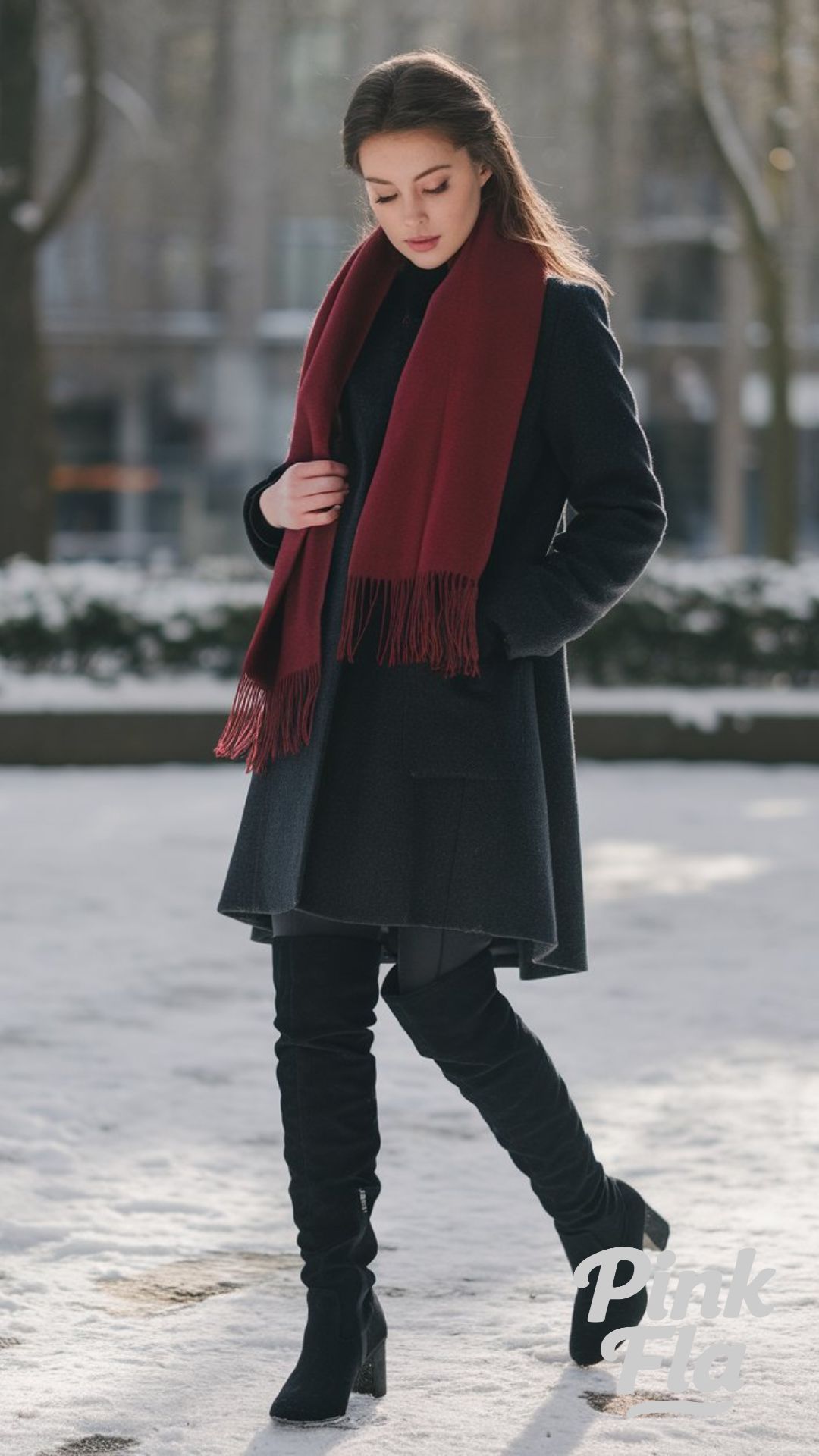 Elegant Winter Layers for a Cozy Look - High-Knee Boots Outfits