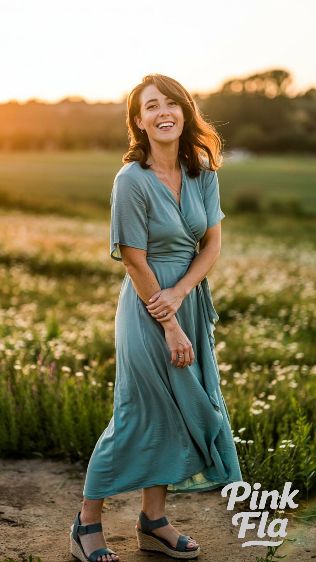 Light & Lovely: A Soft Green Wrap Dress for Summer Nights - Everyday Summer Outfit
