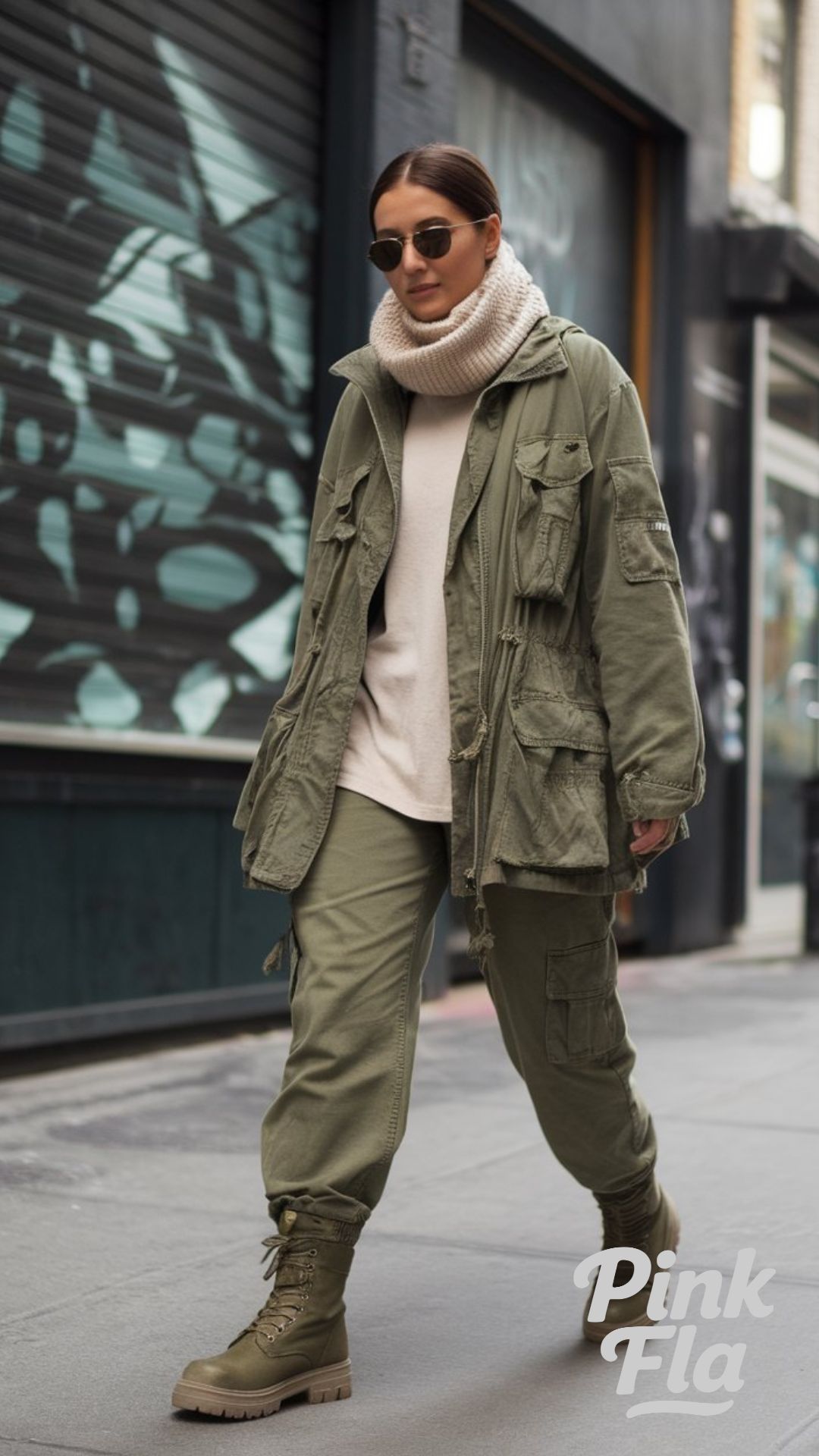 Military-Inspired Edge with a Cozy Finish - Summer Outfits with Boots