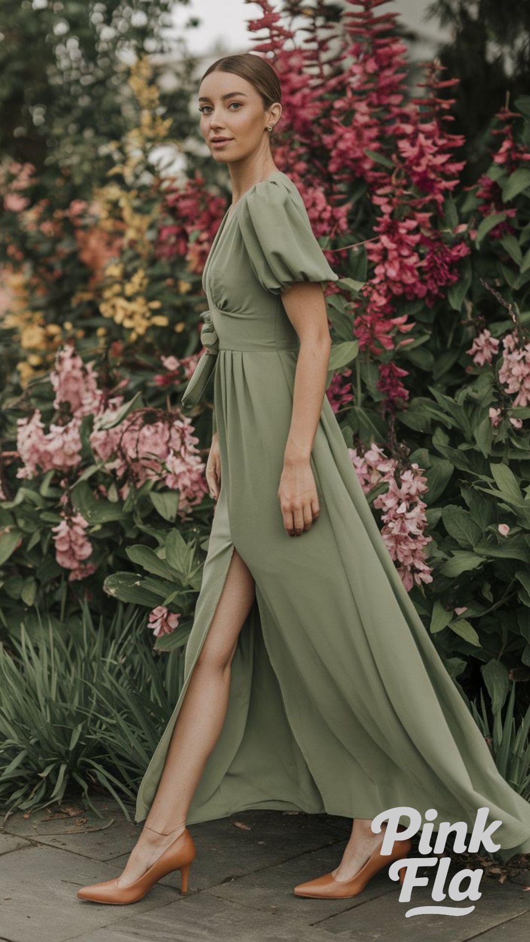 Modern Romance in a Garden Wrap Dress Summer Outfits with Heels