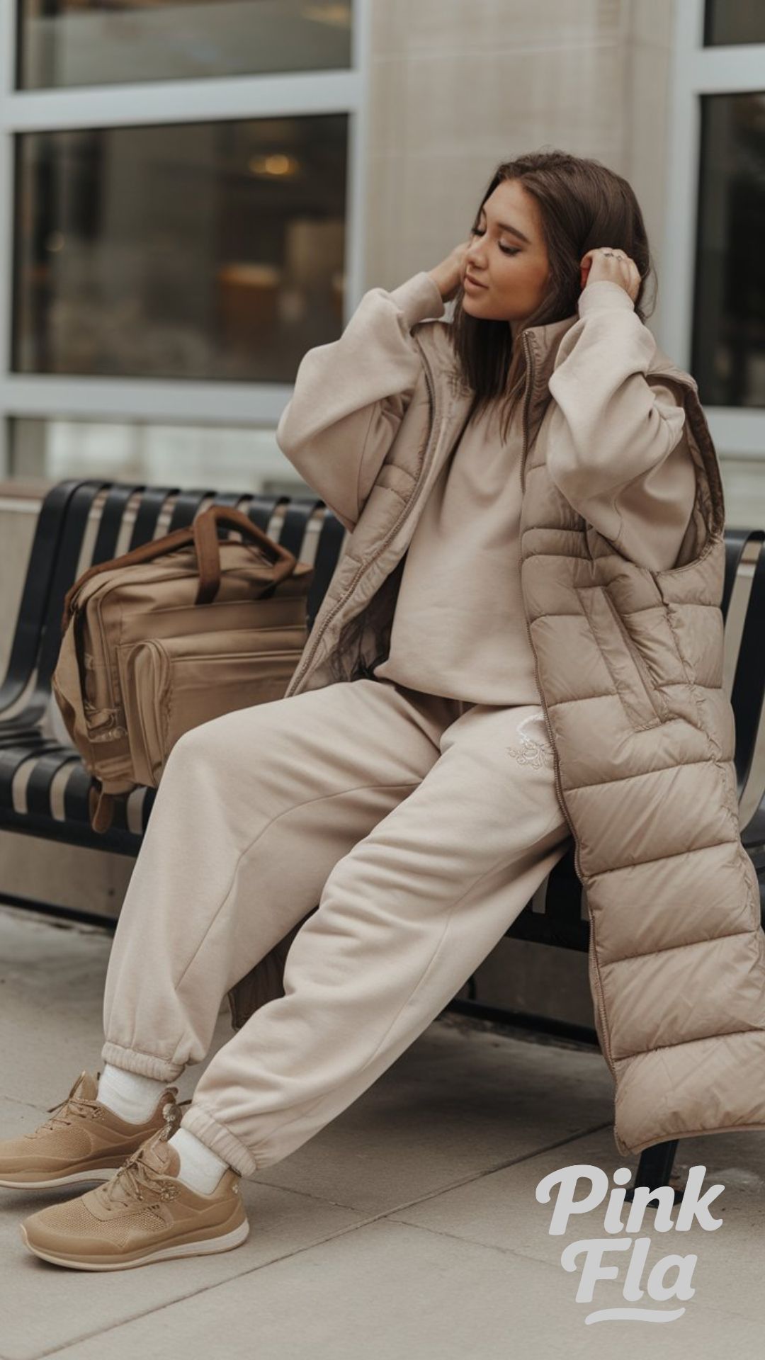 Neutral Cozy Layers for Outdoor Days - Outfits with Sweatpants for School