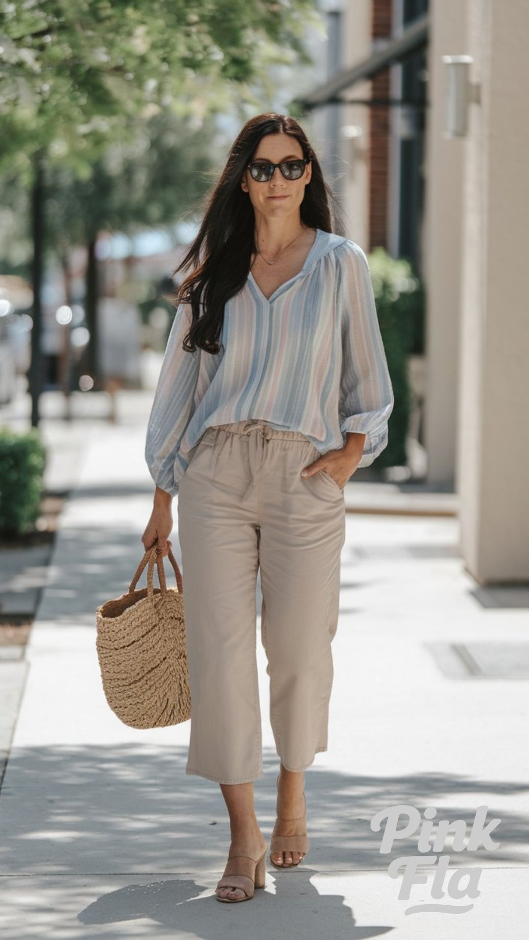 Polished Comfort for Town Days - Summer Outfits for Moms Over 30
