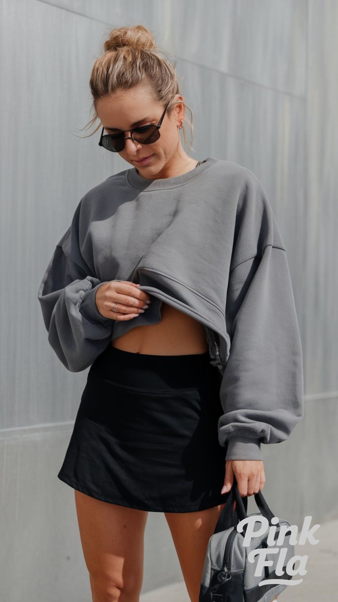 Sporty Casual Look with a Black Mini Skirt - Black Mini Skirt Outfit