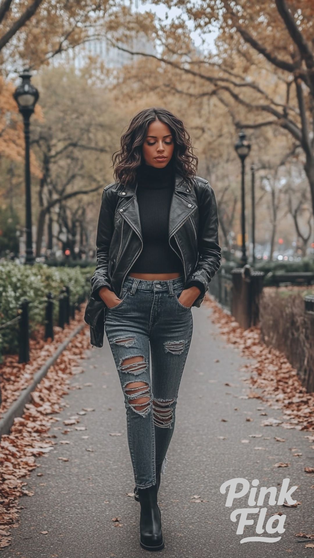 Autumn Chic in a Leather Jacket - Fall Outfits for Moms