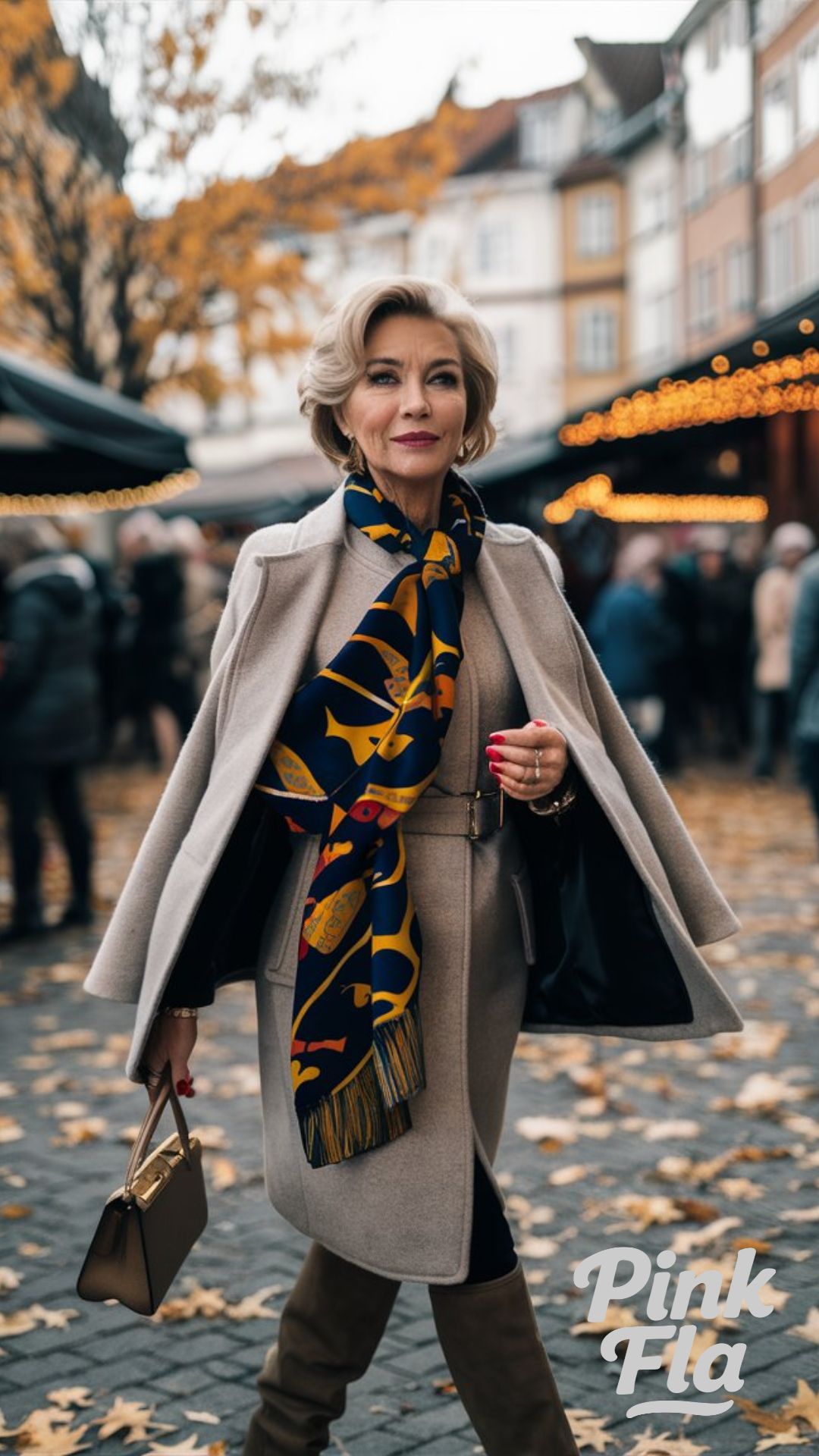 Bold and Bright Market Visit - Fall Outfits for Women Over 60