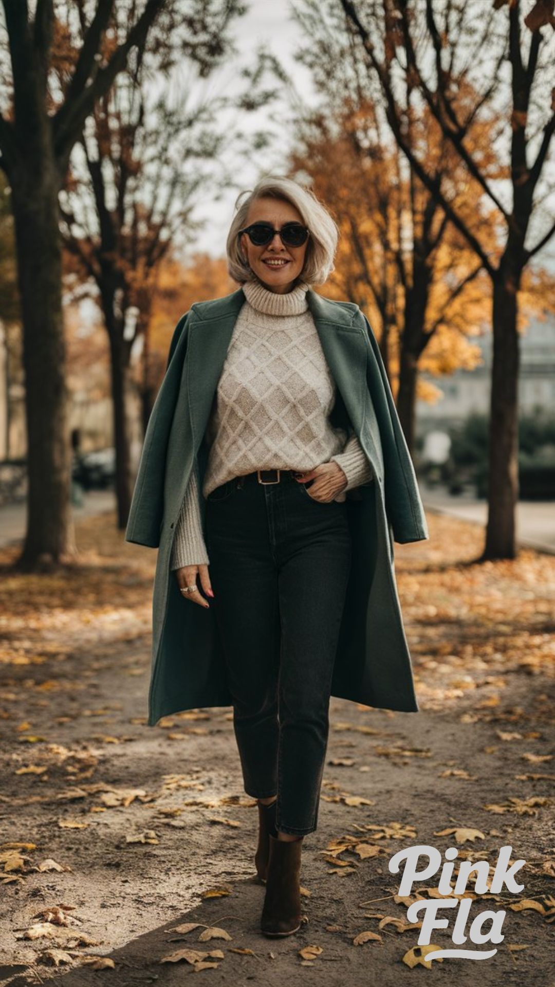 Chic and Cozy Walk in the Park - Fall Outfits for Women Over 60