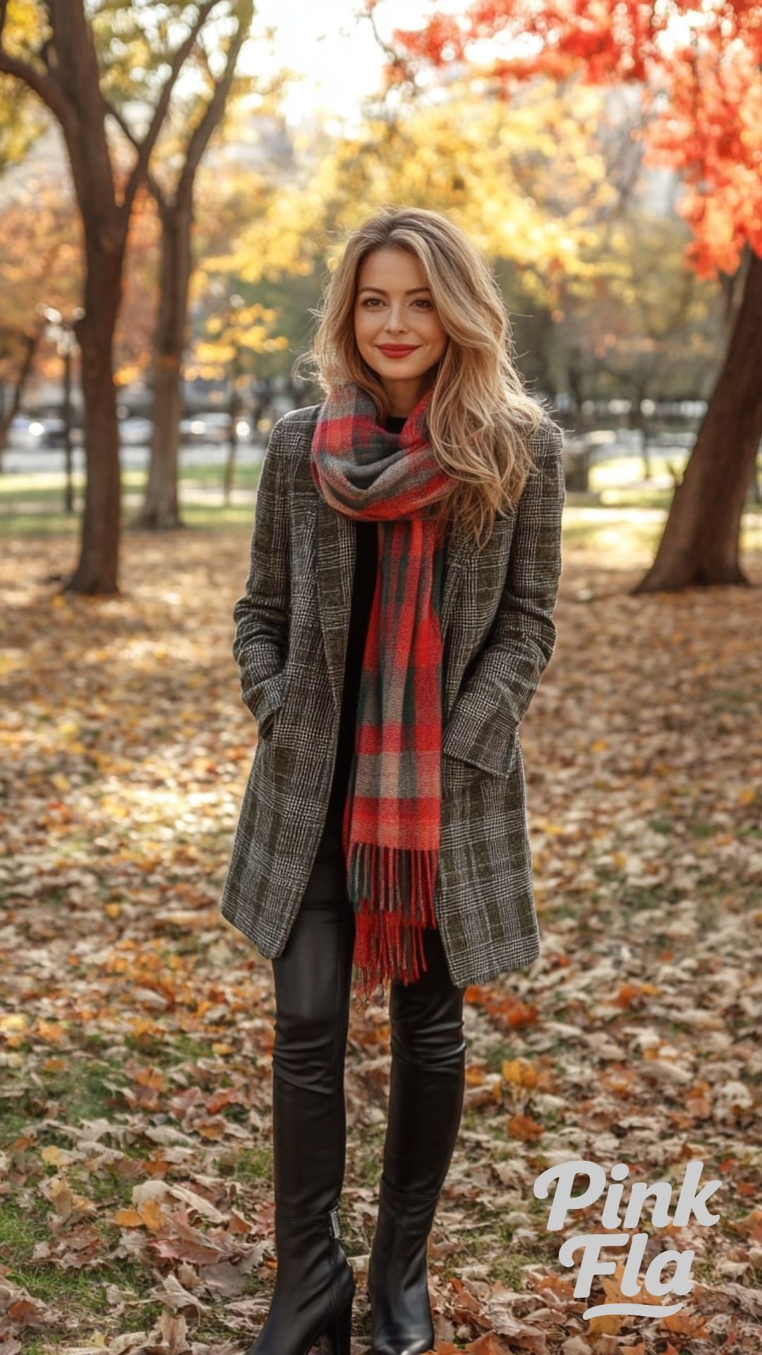 Chic in Plaid and Leather - Fall Outfits for Moms