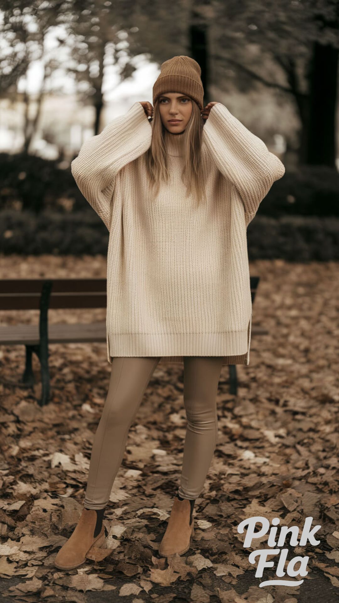 Cozy Knit Sweater and Tan Boots for Chilly Days - Fall Outfits with Ankle Boots