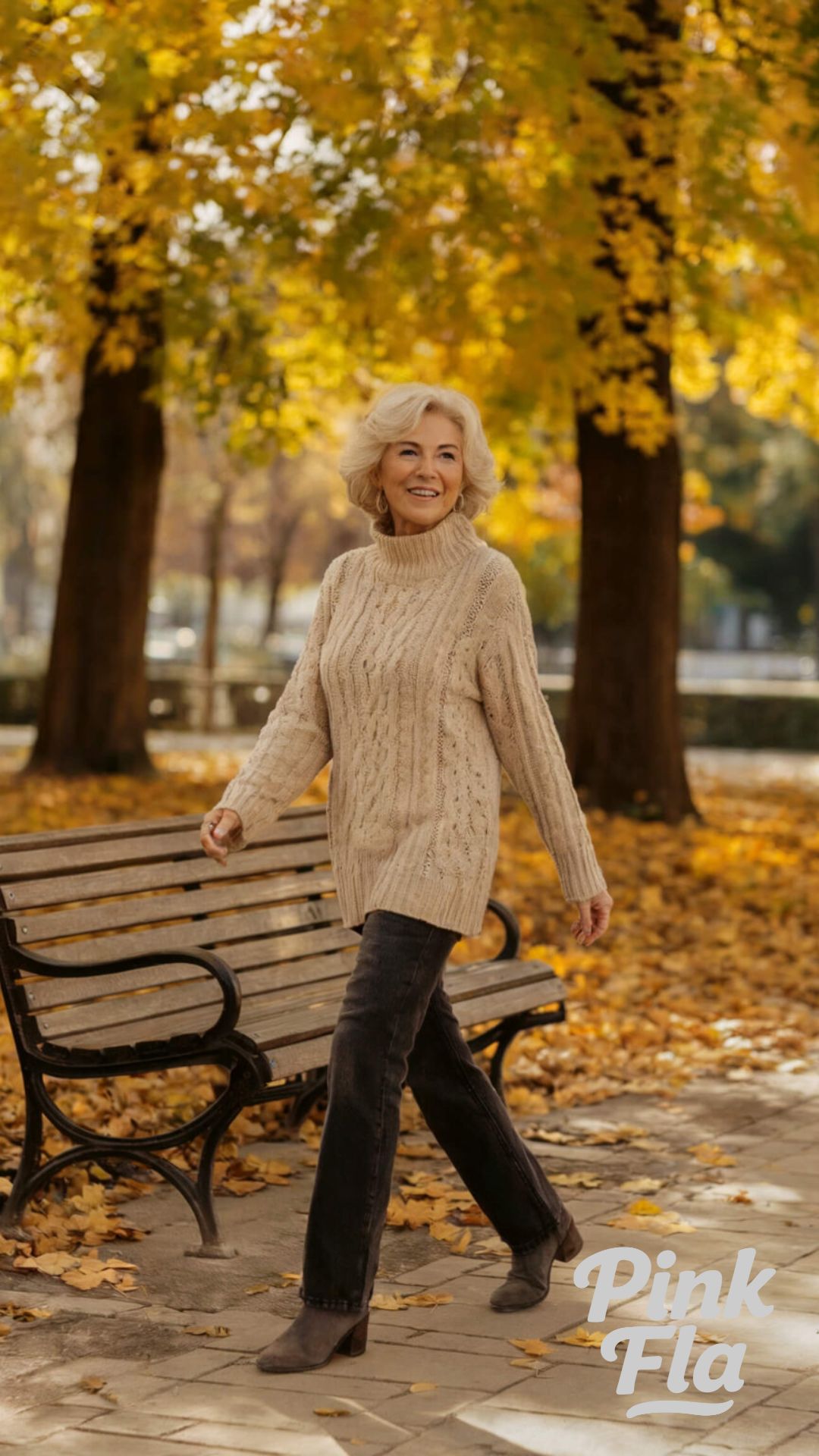 Cozy Knit for a Perfect Fall Walk Fall Outfits for Women Over 60