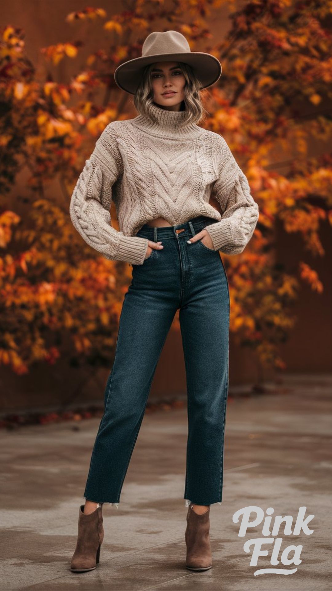 Cozy Knit with High-Rise Denim - Fall Outfit Ideas with Jeans