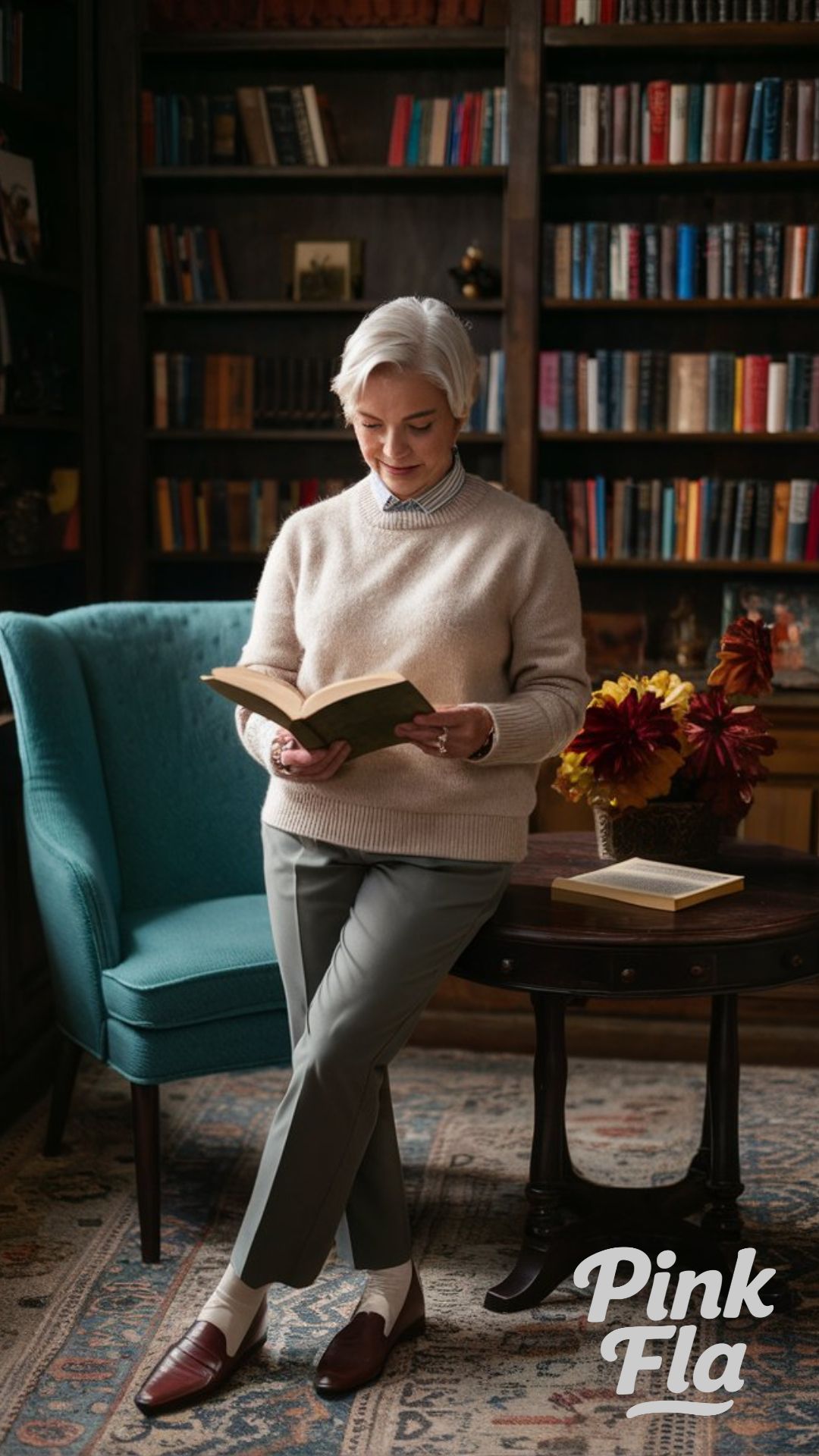 Cozy Library Look - Fall Outfits for Women Over 60