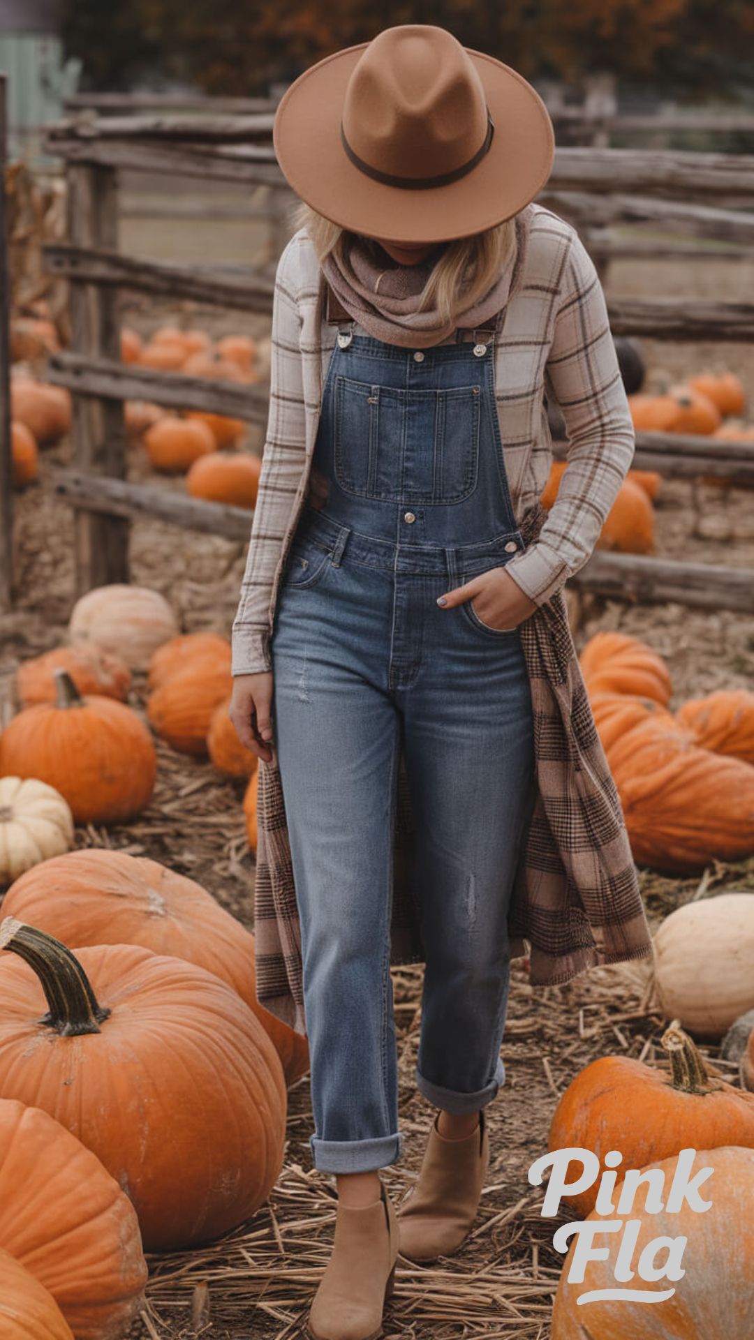Casual Pumpkin Patch Look with Overalls - Pumpkin Patch Outfits