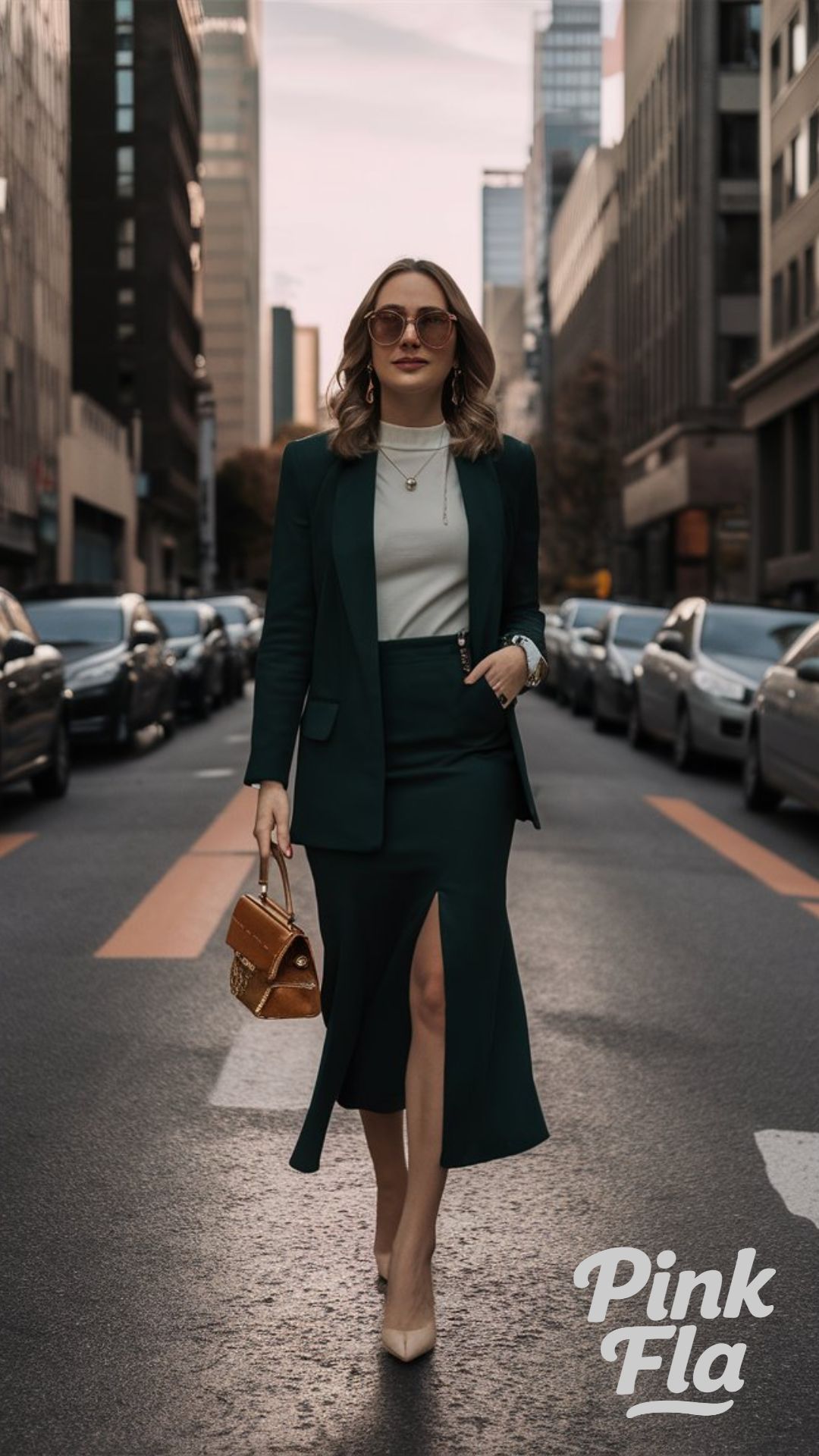 Green Suit with Skirt - Autumn Casual Business Outfits