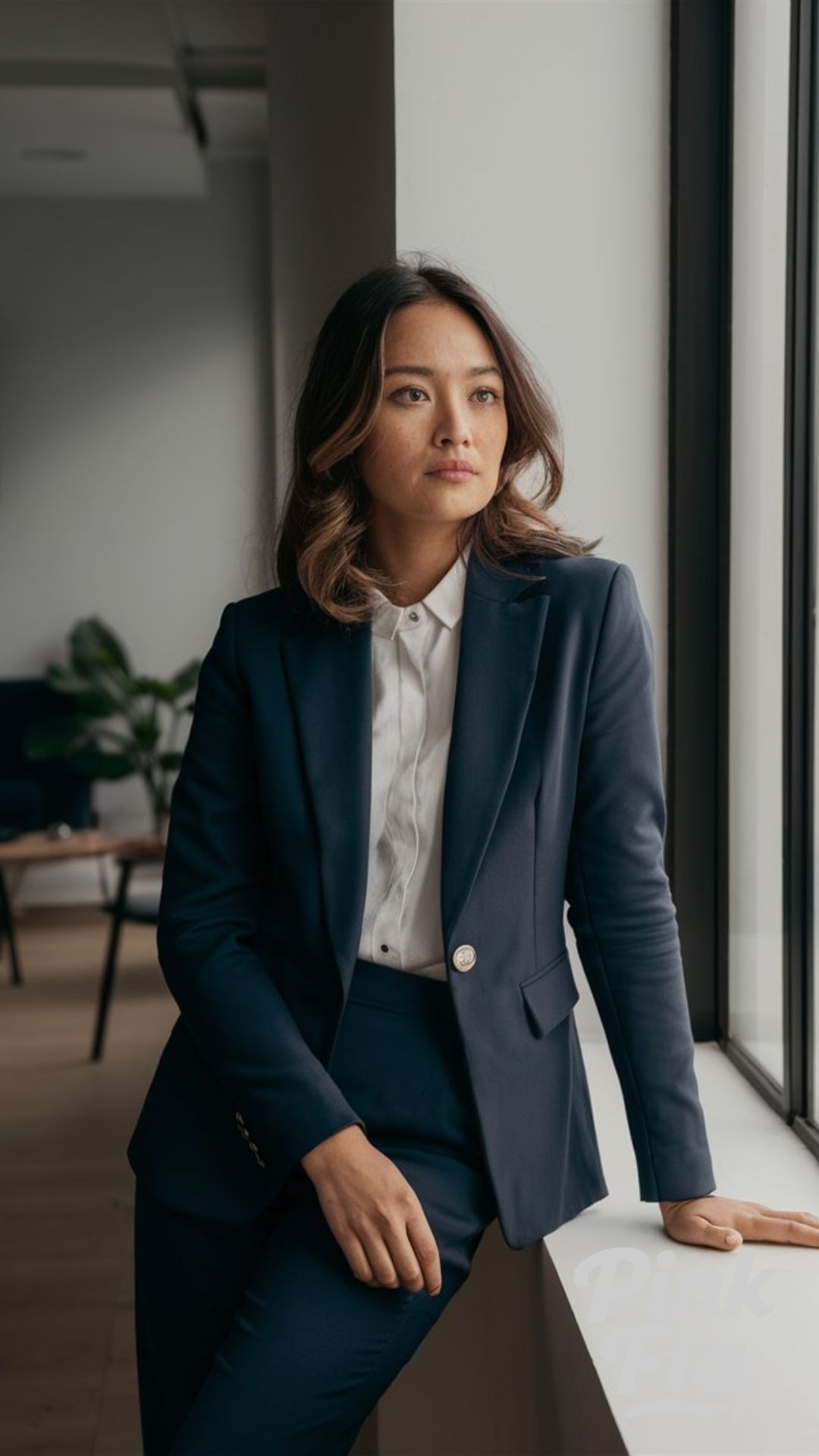 Navy Suit with White Shirt - Autumn Casual Business Outfits
