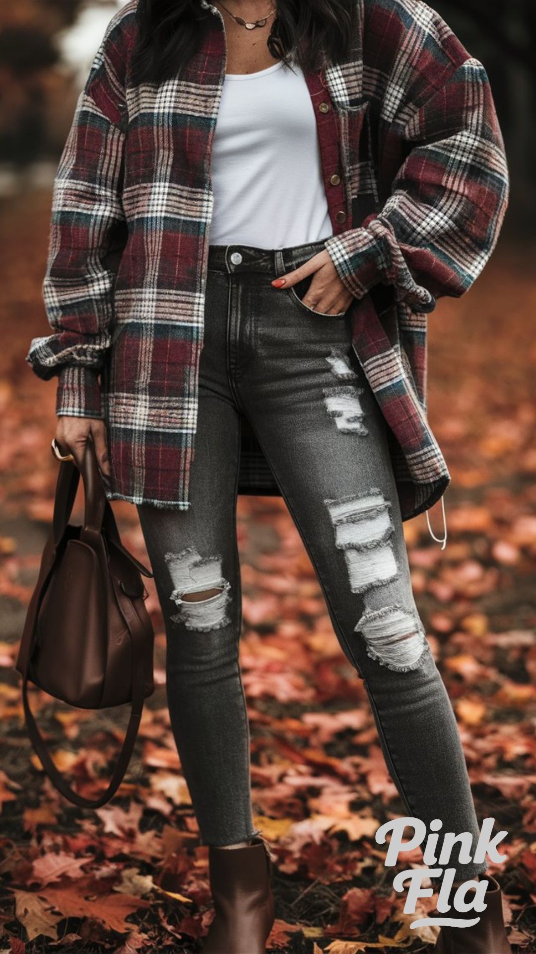 Plaid Flannel & Distressed Jeans - Fall Outfit Ideas with Jeans
