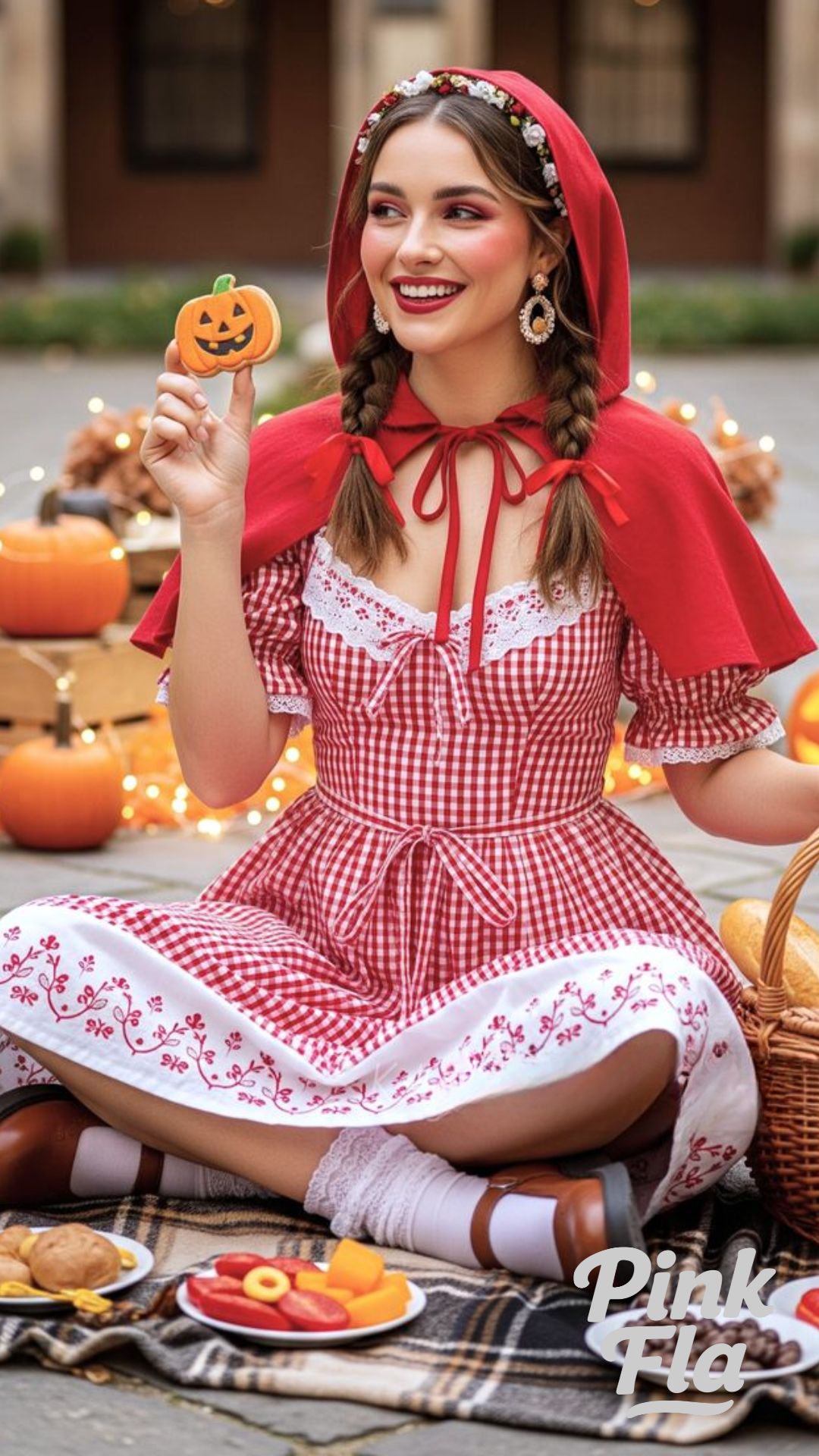 Playful Picnic Themed Red Riding Hood - Halloween Costume Ideas