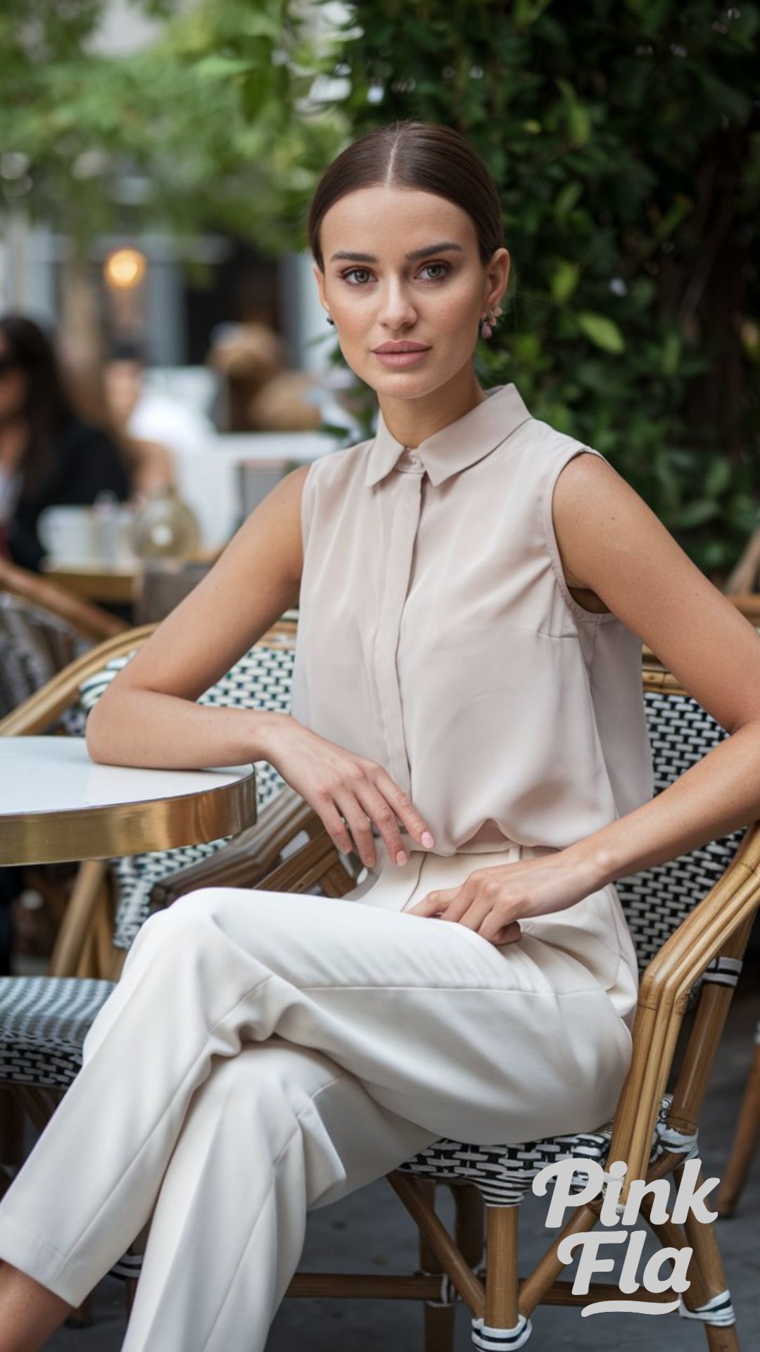 Refined and Relaxed at the Café - Summer Outfits with White Pants