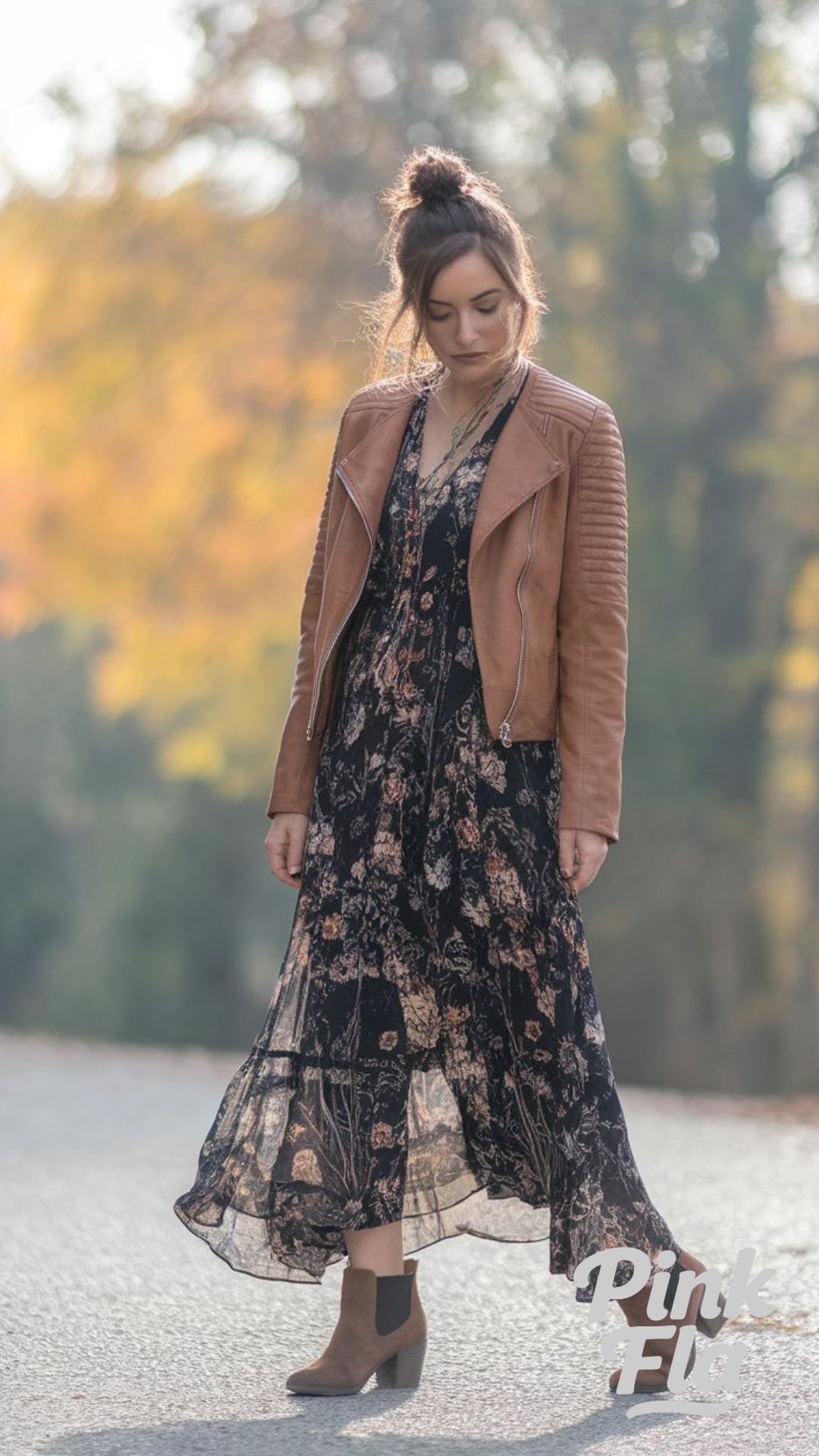 Relaxed Fall Look with Sweater Dress and Ankle Boots - Fall Outfits with Ankle Boots