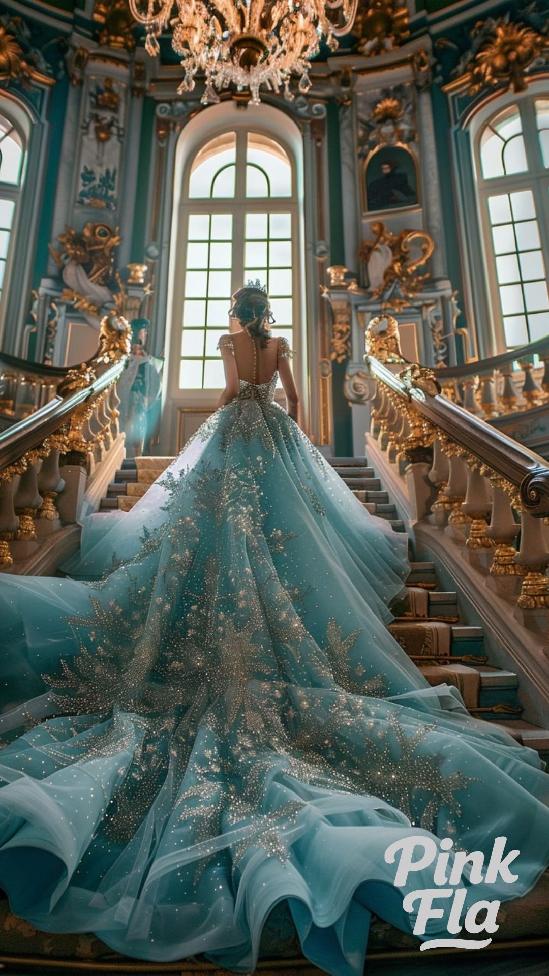 Royal Ballroom Glamour Light Blue Wedding Dresses