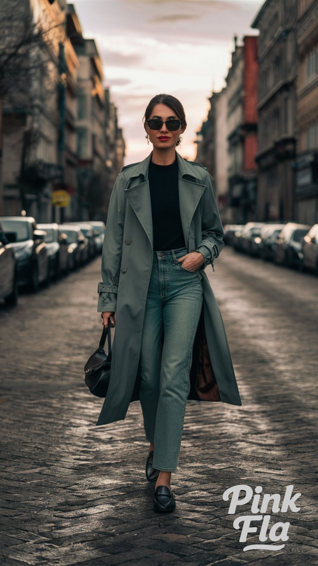Trench Coat and Straight-Leg Jeans - Fall Outfit Ideas with Jeans